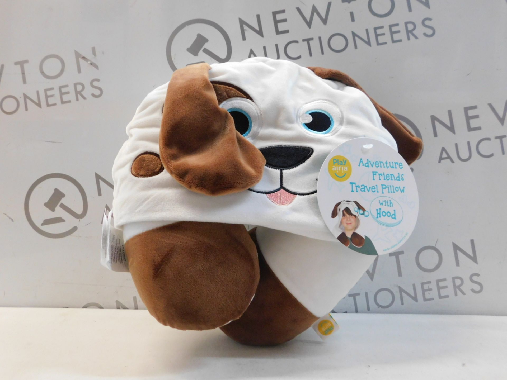 1 BRAND NEW PLAYAIRIA ADVENTURE FRIENDS PUPPY TRAVEL PILLOW WITH HOOD RRP £19.99