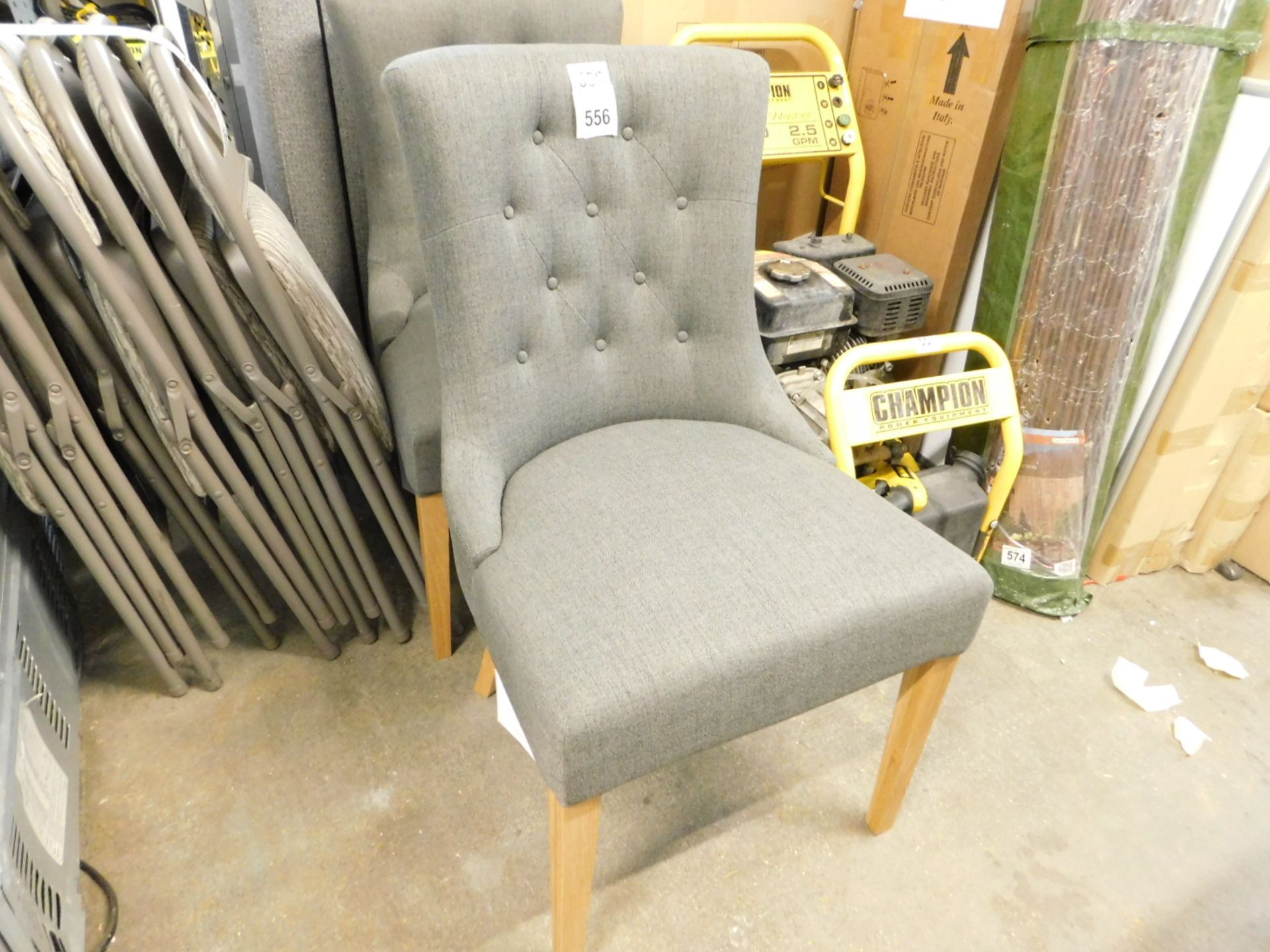 1 BENTLEY DESIGNS BORDEAUX GREY FABRIC UPHOLSTERED DINING CHAIR RRP Â£199 (EXCELLENT CONDITION)