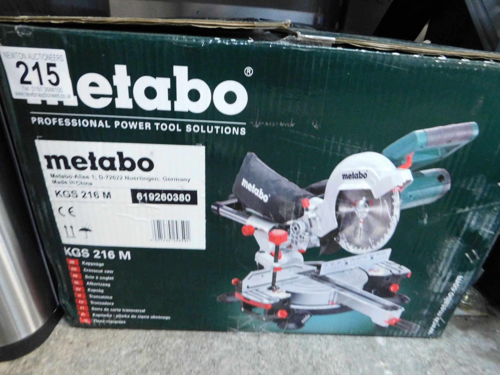 1 BOXED METABO KGS216M CROSS CUT SAW WITH LASER RRP Â£199.99