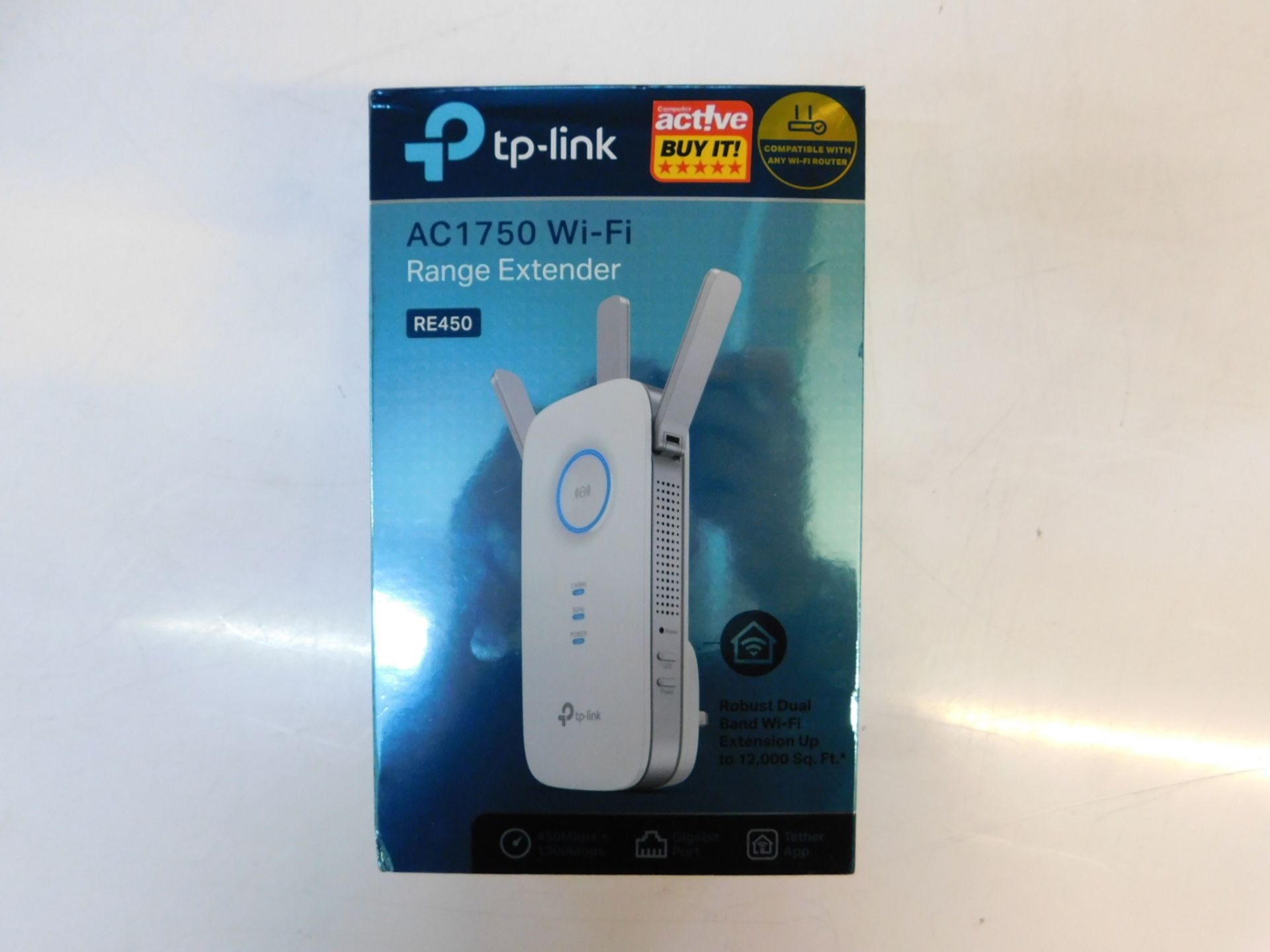 1 BOXED TP-LINK AC1750 WI-FI RANGE EXTENDER UPTO 12.000 SQ FT RRP £74.99