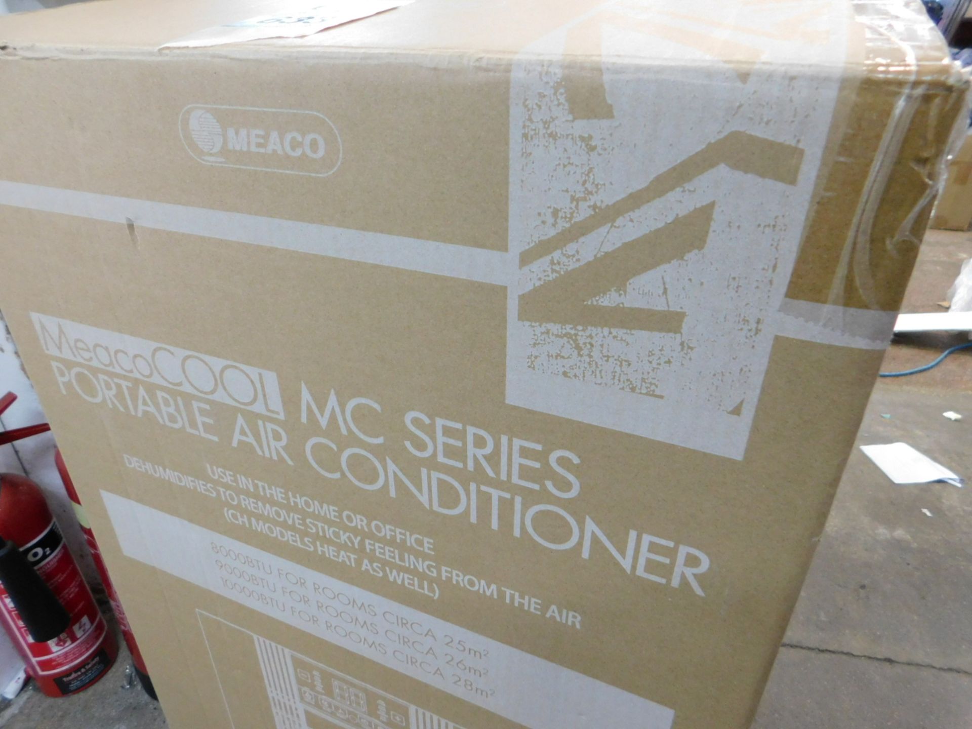 1 BOXED MEACO MC SERIES 10,000BTU PORTABLE AIR CONDITIONER RRP £349.99 (WORKING, IN VERY GOOD