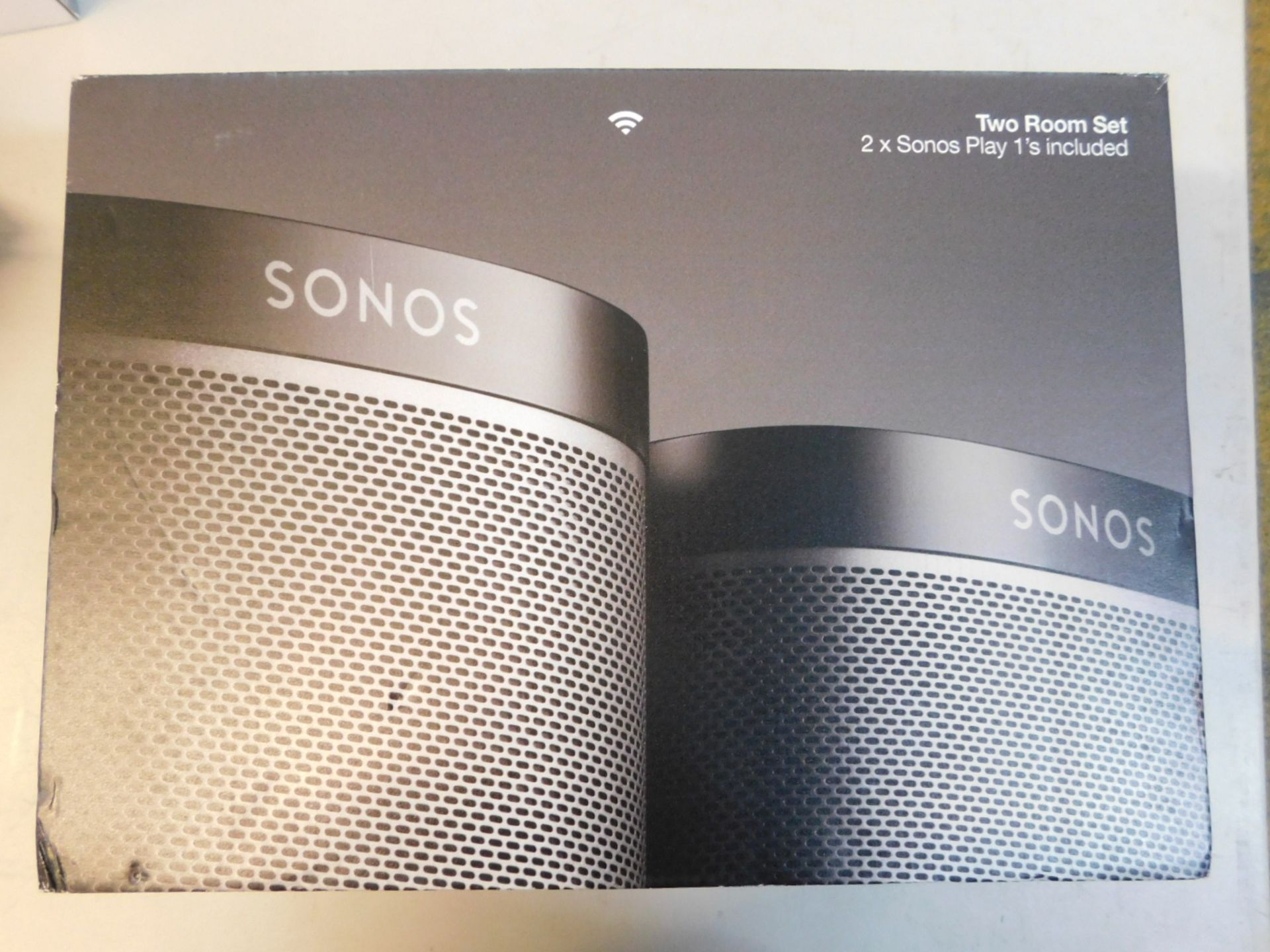 1 BOXED SONOS PLAY 1S TWO ROOM SET UP SPEAKER HOME CINEMA SURROUND SOUND SYSTEM RRP £299
