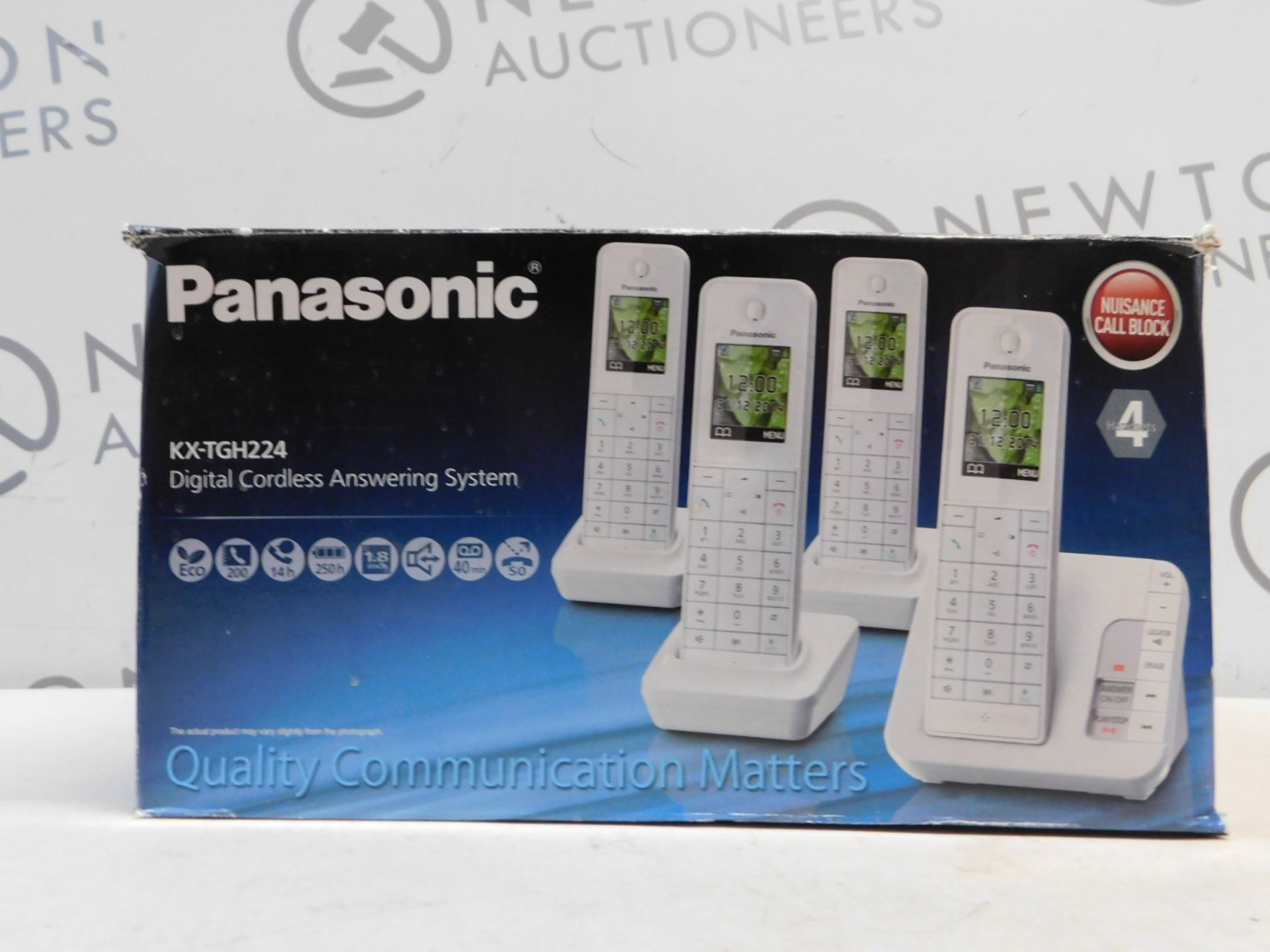 1 BOXED PANASONIC KX-TGH224 QUAD DIGITAL CORDLESS ANSWERING MACHINE RRP £179.99