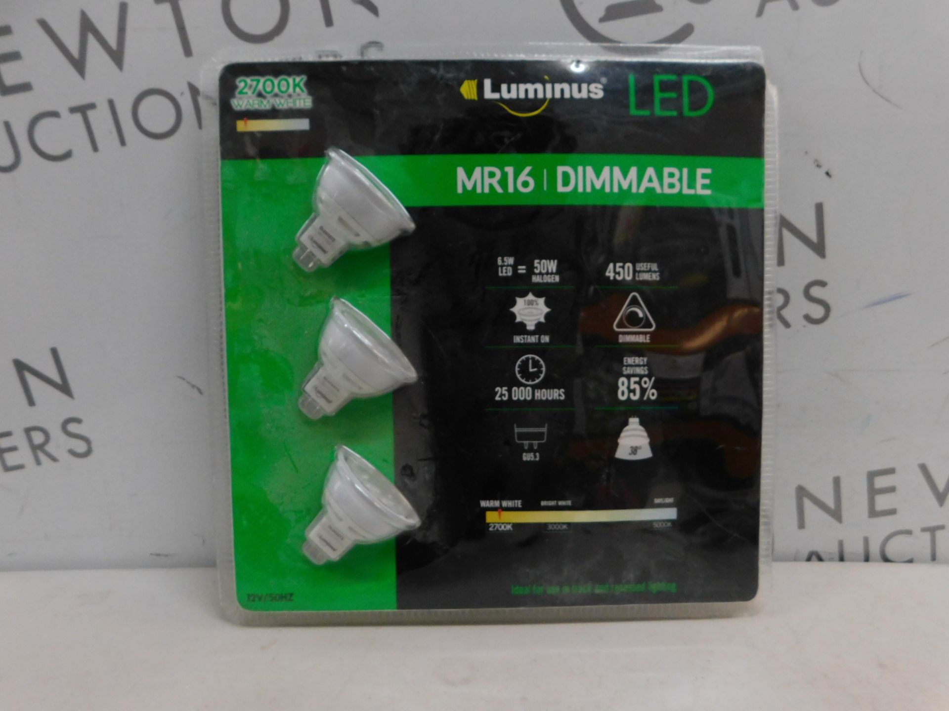 1 PACK OF 3 FEIT ELECTRIC MR16 LED DIMMABLE 50W REPLACEMENT BULBS RRP £19.99