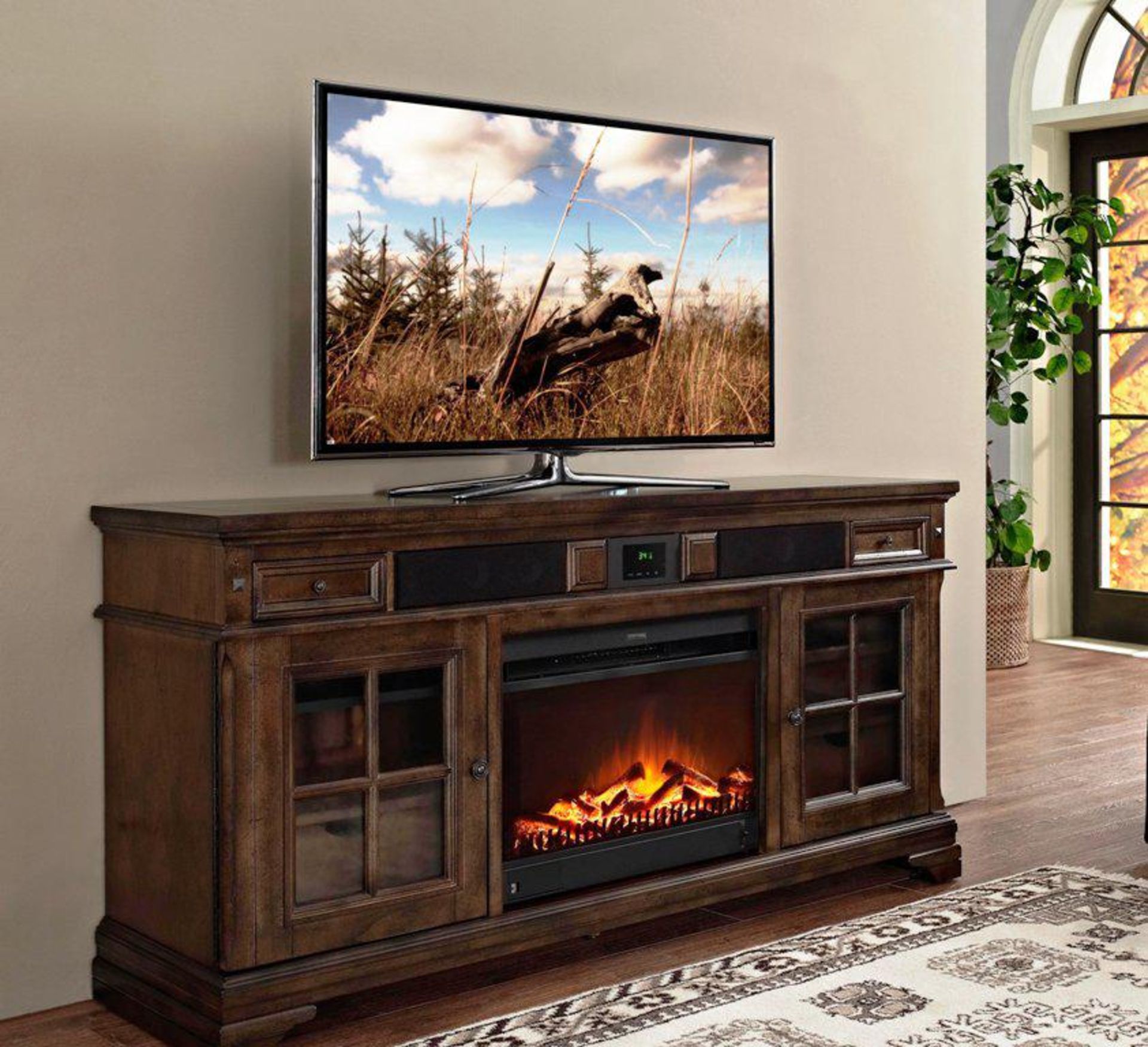 1 BRAND NEW BOXED TRESANTI 74" TV CONSOLE WITH ELECTRIC FIREPLACE RRP £499