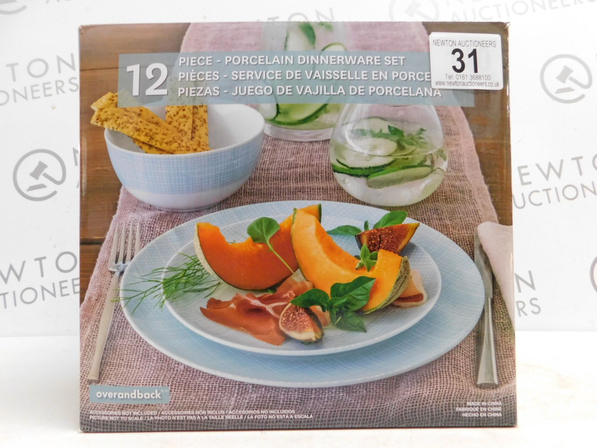 1 BOXED OVER AND BACK CROSSROADS EFFECT 12 PIECE (APPROX) PORCELAIN DINNERWARE SET RRP £49.99