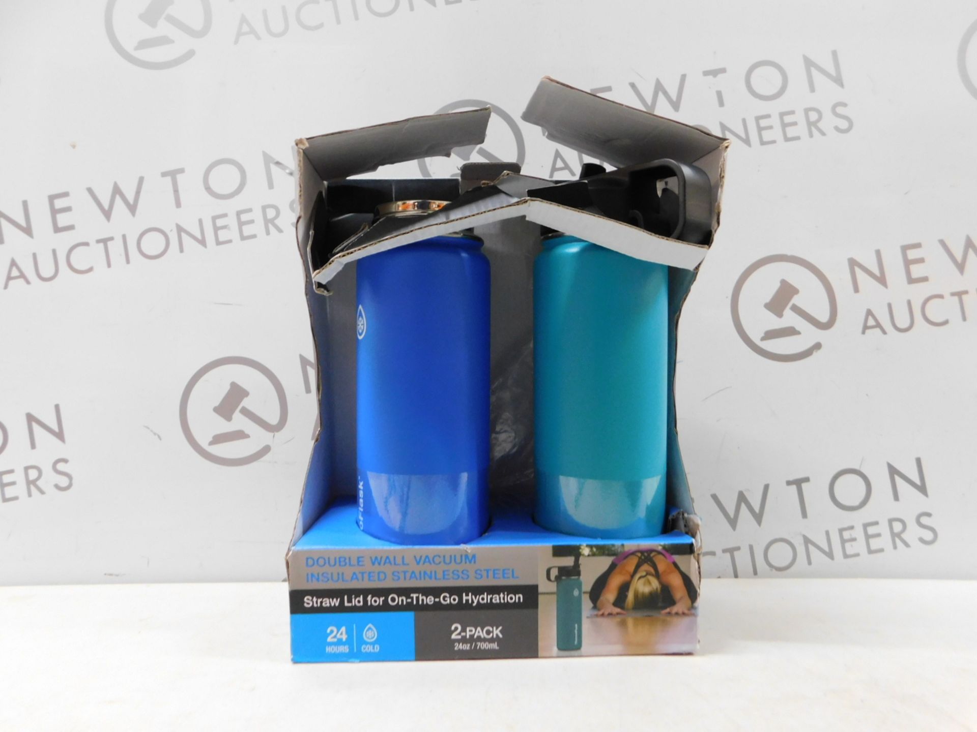 1 BOXED SET OF 2 TAKEYA THERMOFLASK INSULATED STAINLESS STEEL 1.1L WATER BOTTLES RRP £39.99