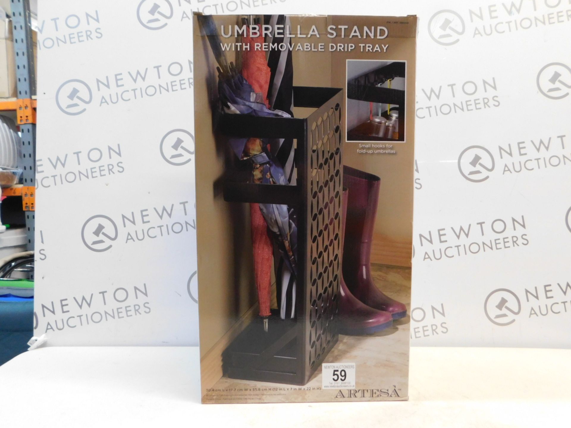 1 BRAND NEW BOXED ARTESA UMBRELLA STAND WITH REMOVABLE DRIP TRAY RRP £44.99