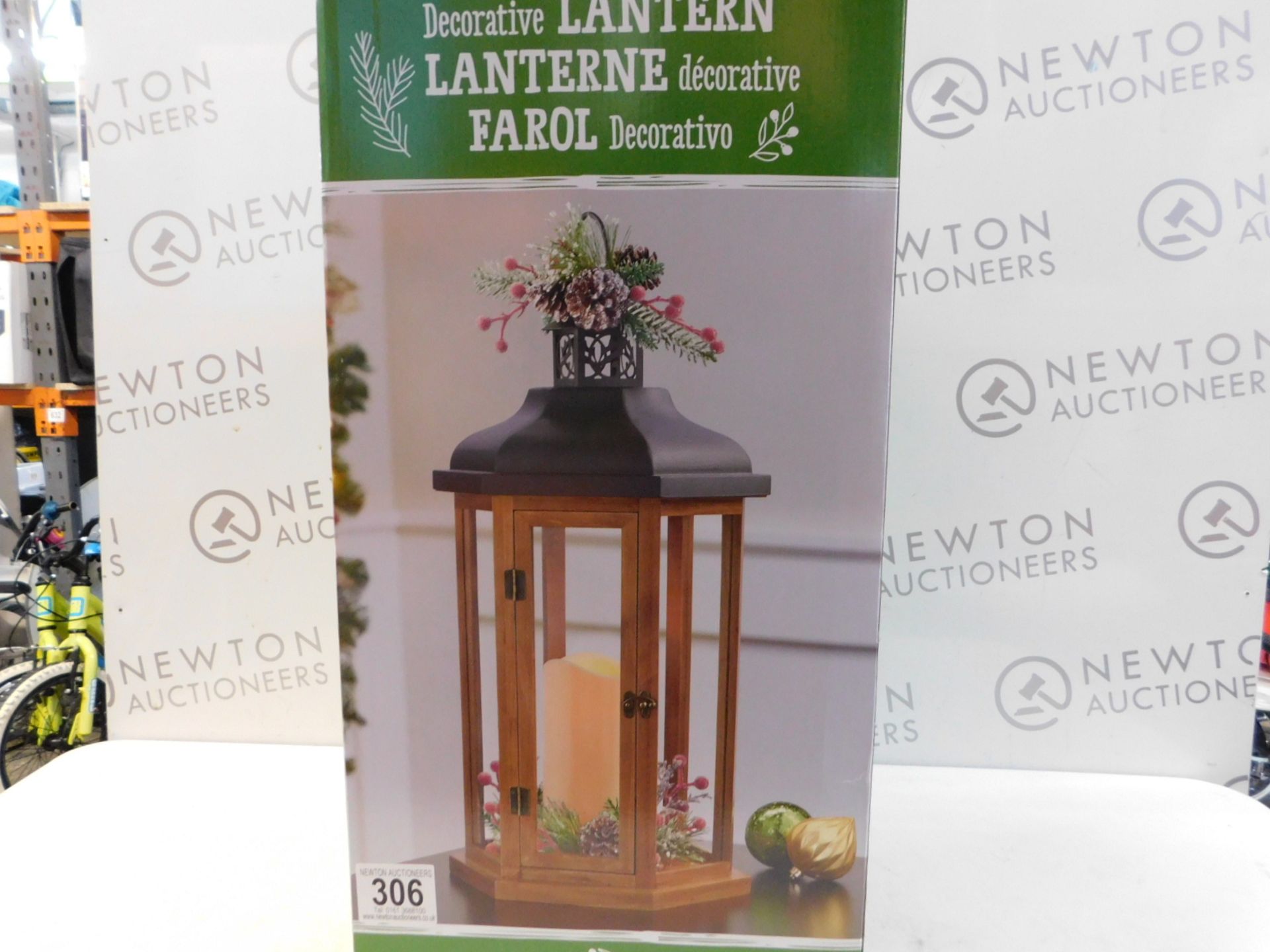 1 BOXED LARGE LANTERN WITH LED PILLAR CANDLE RRP £89.99