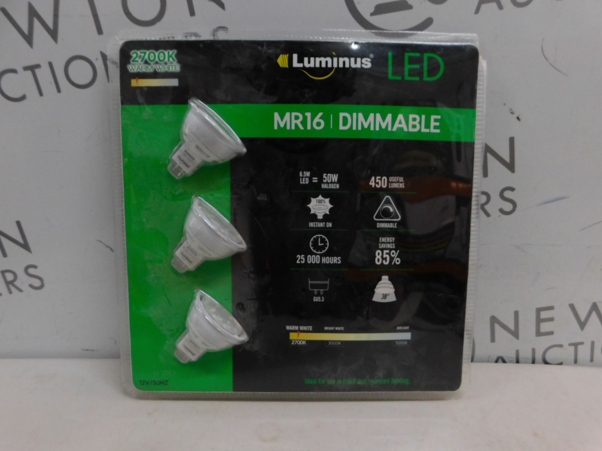 1 PACK OF 3 FEIT ELECTRIC MR16 LED DIMMABLE 50W REPLACEMENT BULBS RRP £19.99