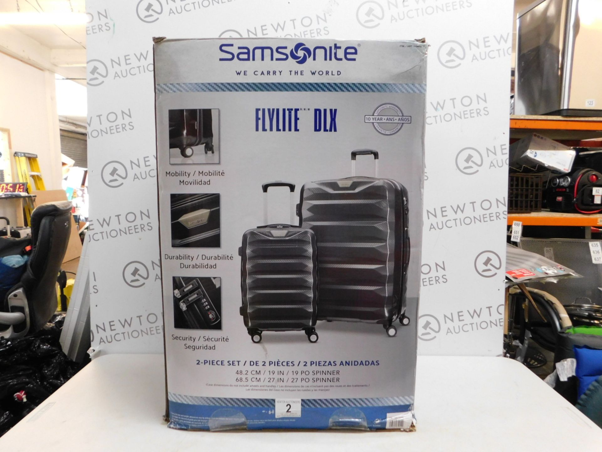 1 BOXED SAMSONITE FLYLITE DLX ITS HARDSIDE PROTECTION 2 PIECE LUGGAGE SET RRP £199.99