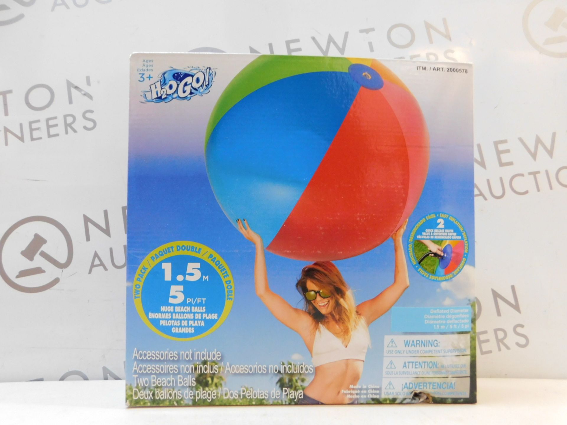 1 BRAND NEW BOXED SET OF 2 BESTWAY 60" H2O GO INFLATABLE BEACH BALLS RRP £19.99