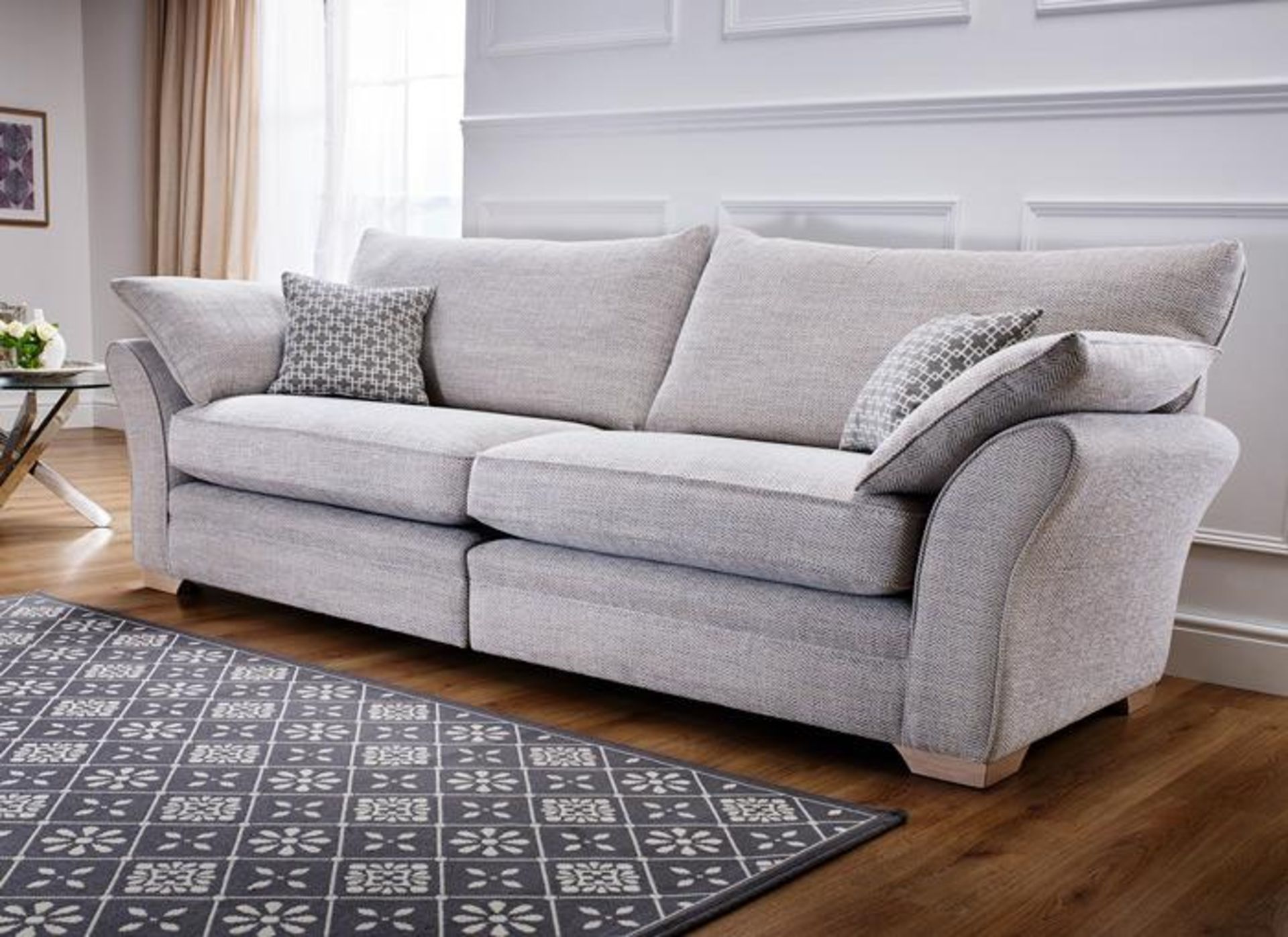 1 WHITEMEADOW SADLER FABRIC LARGE 3 SEATER SOFA RRP Â£899