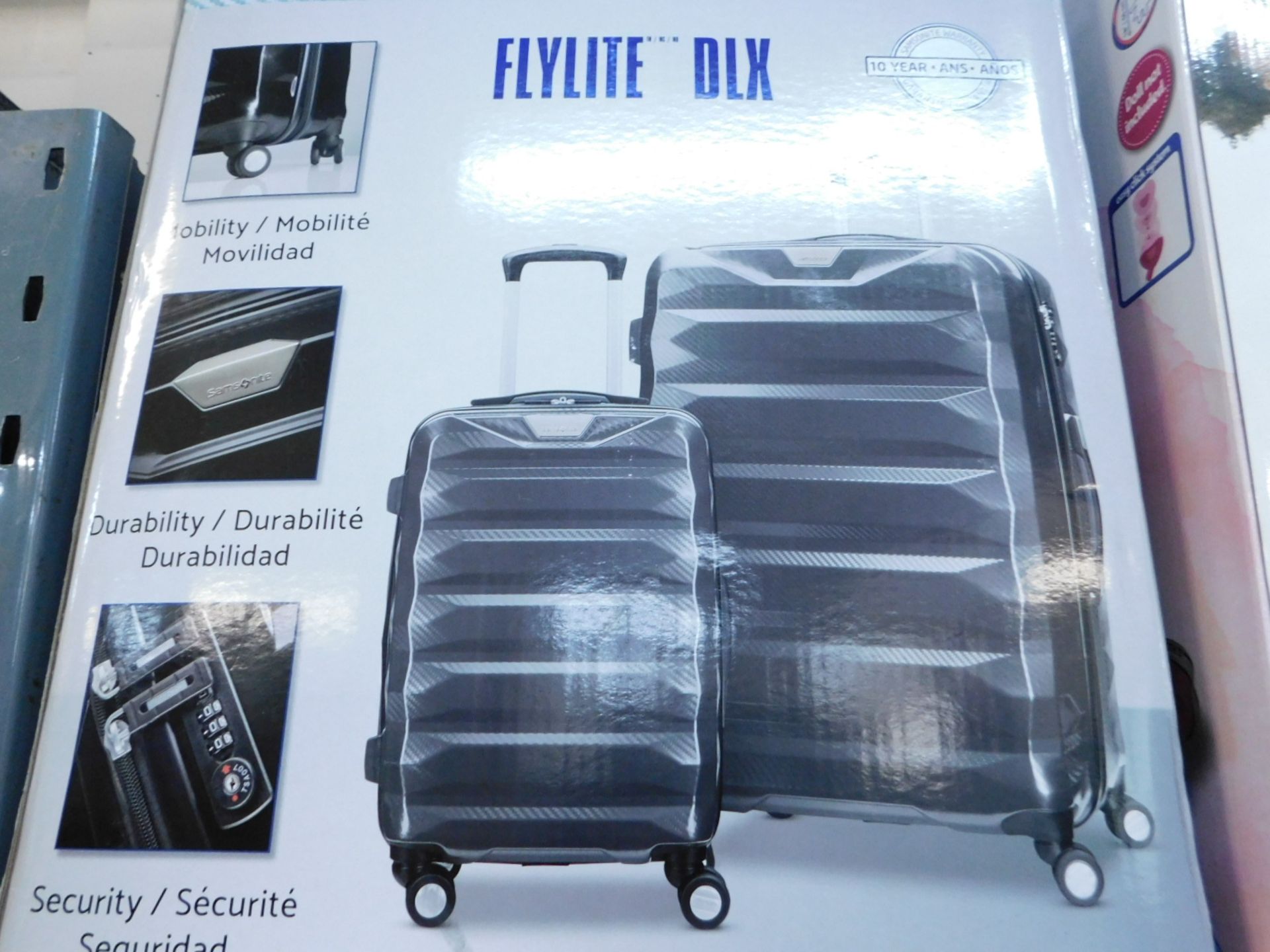 1 BOXED SAMSONITE FLYLITE DLX ITS HARDSIDE PROTECTION 2 PIECE LUGGAGE SET RRP Â£199.99