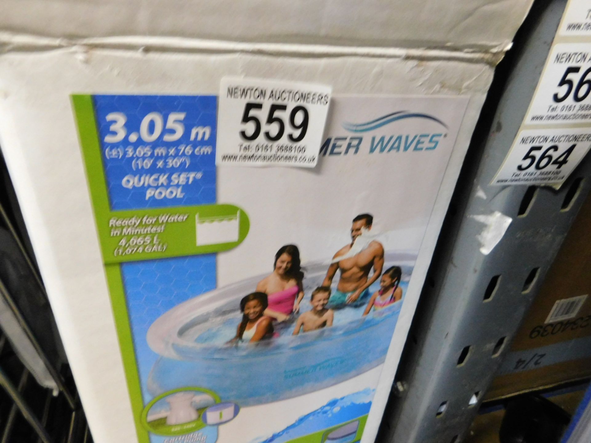 1 BOXED POLYGROUP SUMMER WAVES 3.05Mx76CM SWIMMING POOL SET RRP Â£64.99