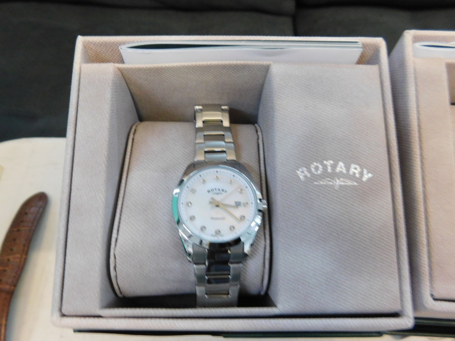 1 BOXED ROTARY LADIES SILVER WATCH MODEL LB00277/41 RRP Â£149.99