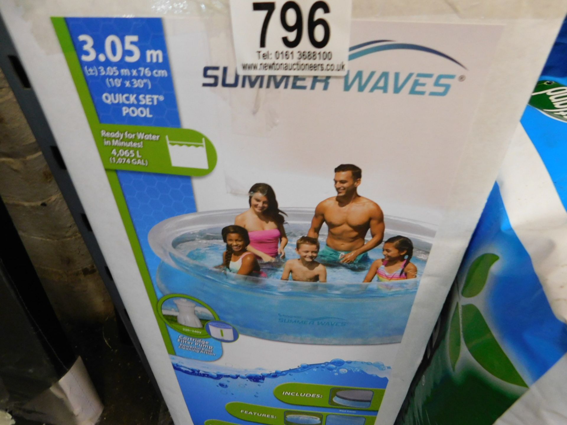 1 BOXED POLYGROUP SUMMER WAVES 3.05Mx76CM SWIMMING POOL SET RRP Â£64.99