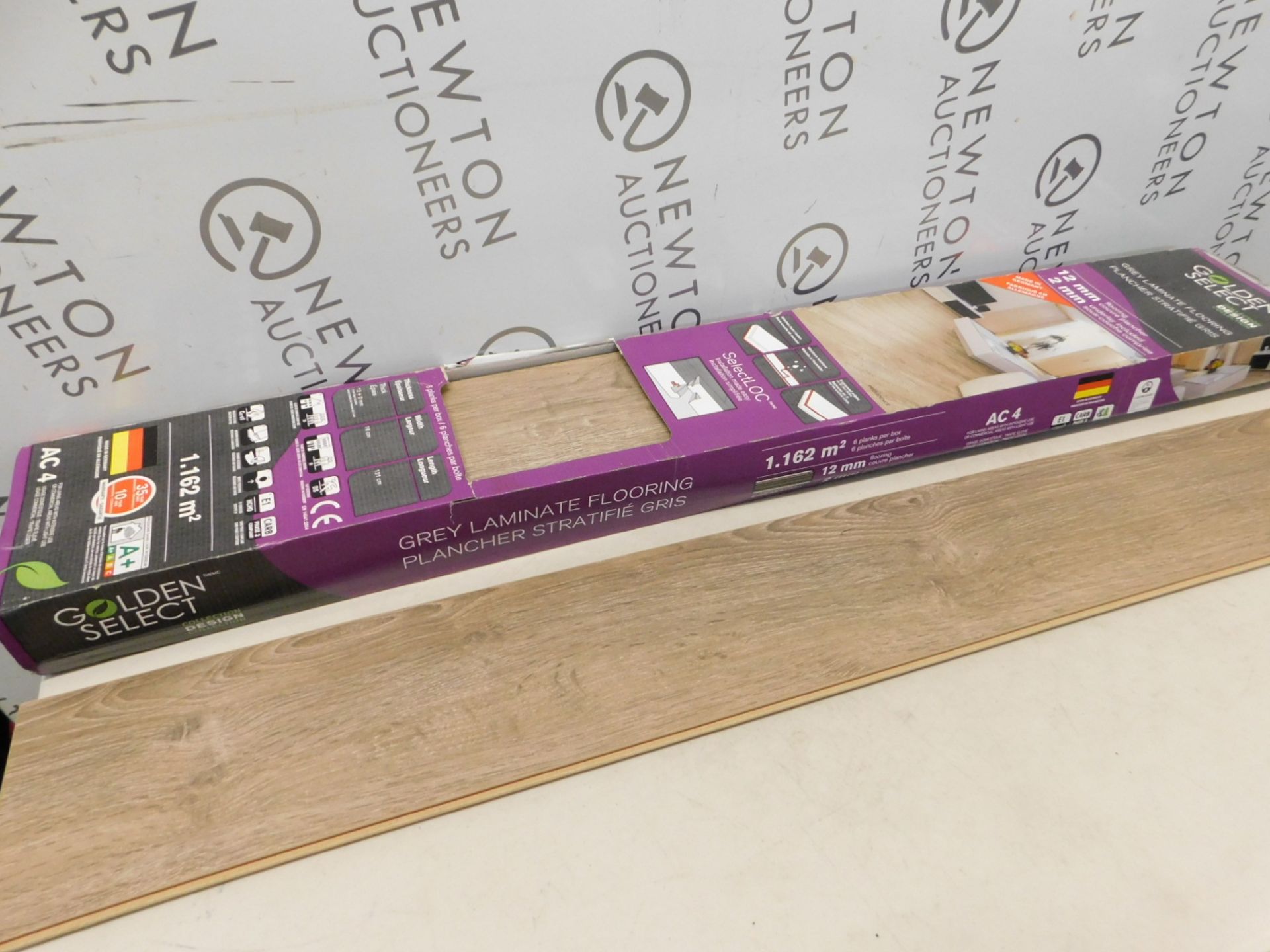 1 BOXED GOLDEN SELECT LAMINATE FLOORING IN PROVIDENCE GREY (COVERS APPROXIMATELY 1.162m2 PER BOX)