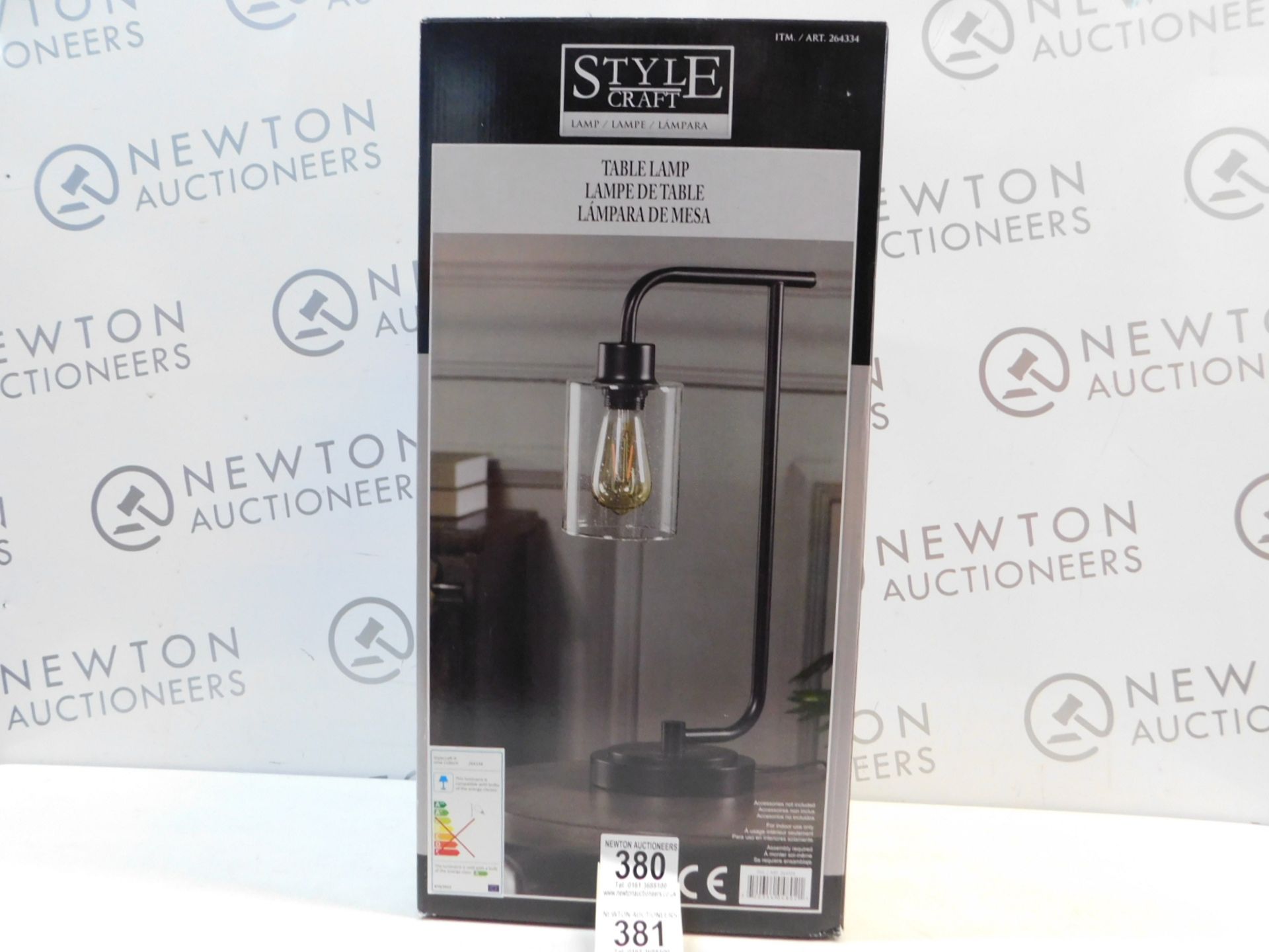 1 BOXED STYLECRAFT LUCAS TABLE LAMP RRP Â£49.99