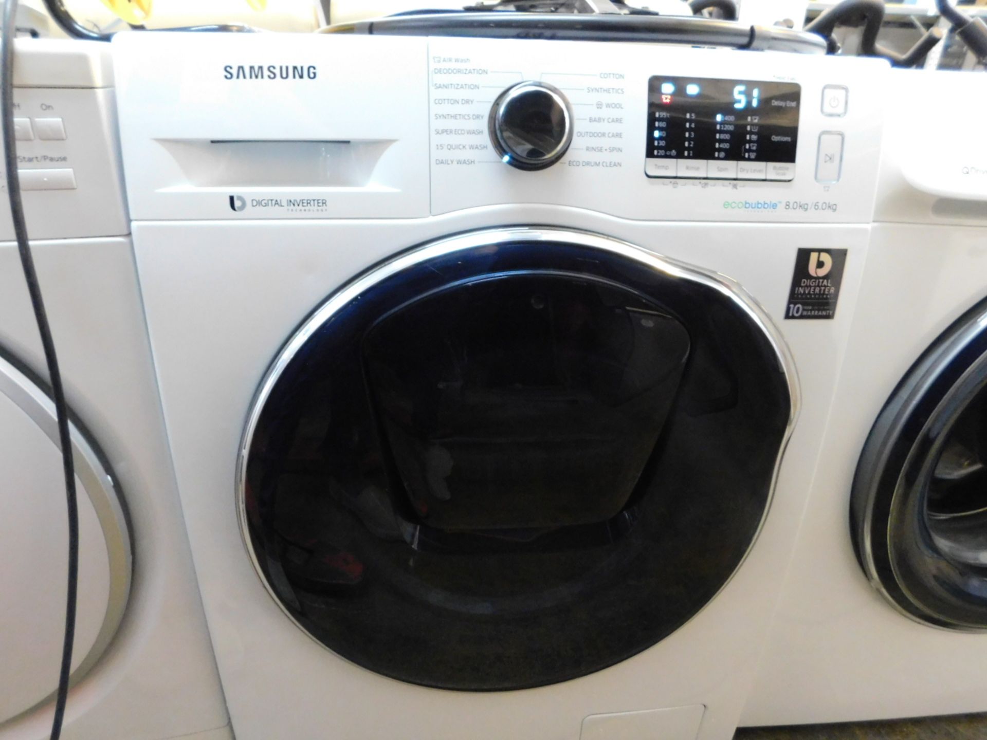 1 SAMSUNG WHITE ECO BUBBLE WD80K5410OW 8KG/6KG ADDWASH WASHER DRYER RRP Â£699