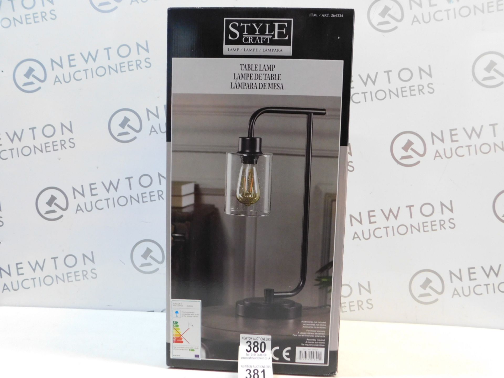 1 BOXED STYLECRAFT LUCAS TABLE LAMP RRP Â£49.99