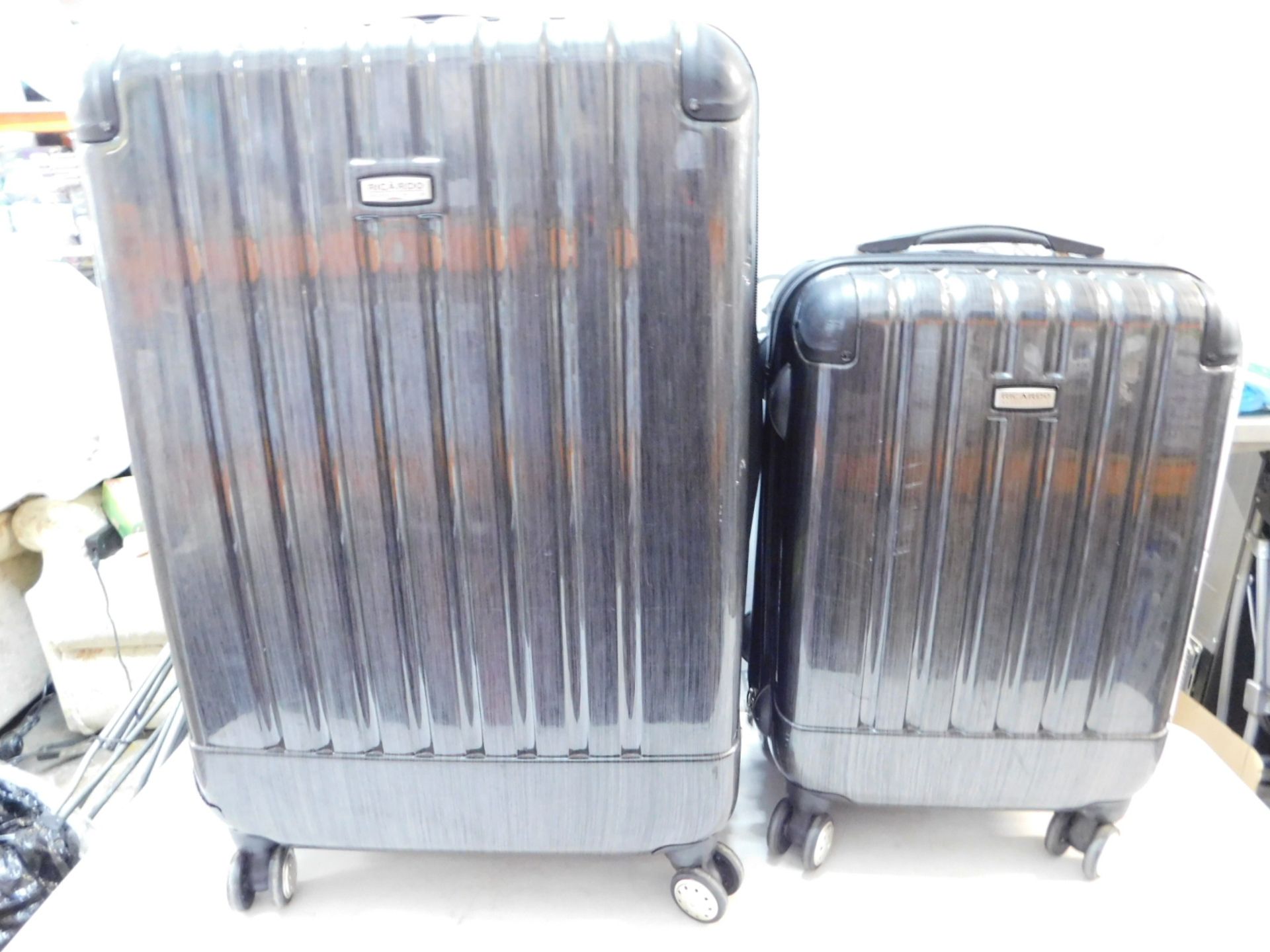 1 RICARDO BEVERLY HILLS 2-PIECE POLYCARBONATE 360 SPINNER LUGGAGE SET RRP Â£199