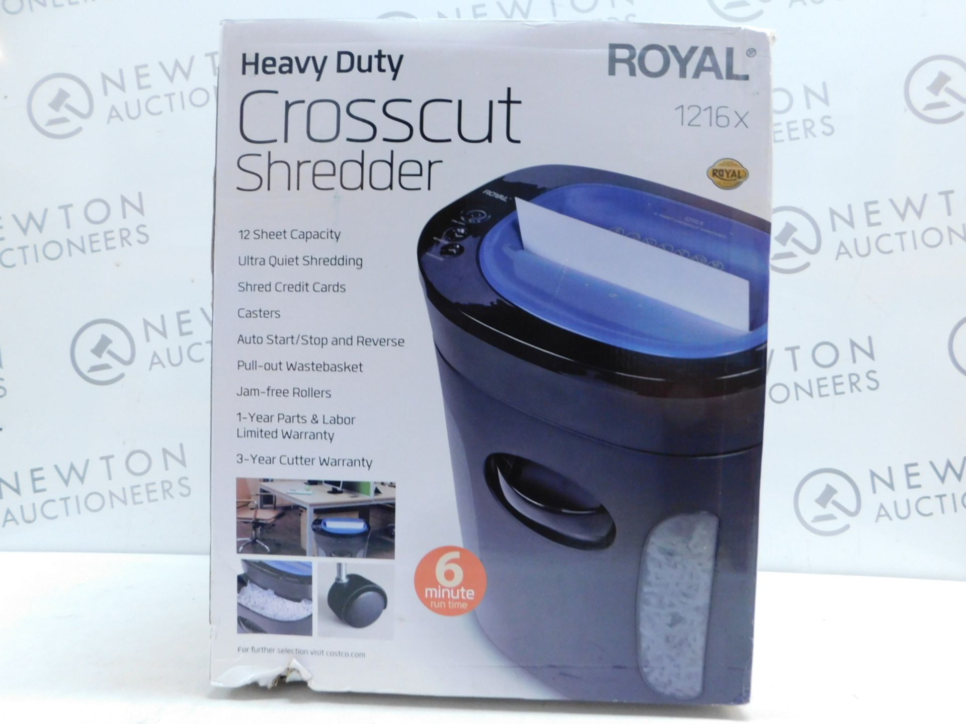 1 BOXED ROYAL 1216X 24L 12-SHEET CROSS CUT SHREDDER RRP Â£89.99