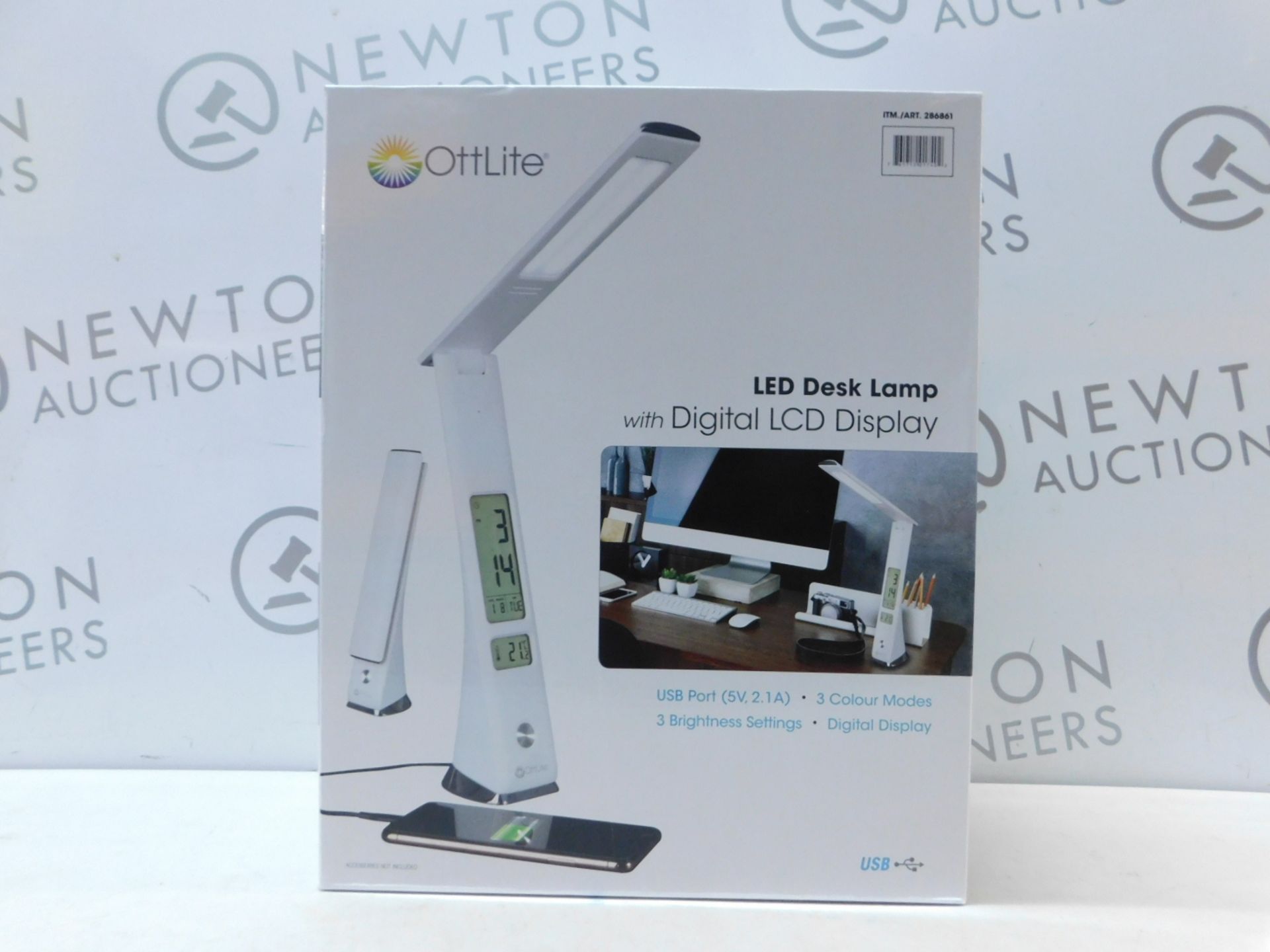 1 BOXED OTTLITE LED DESK LAMP WITH DIGITAL LCD DISPLAY RRP Â£49.99