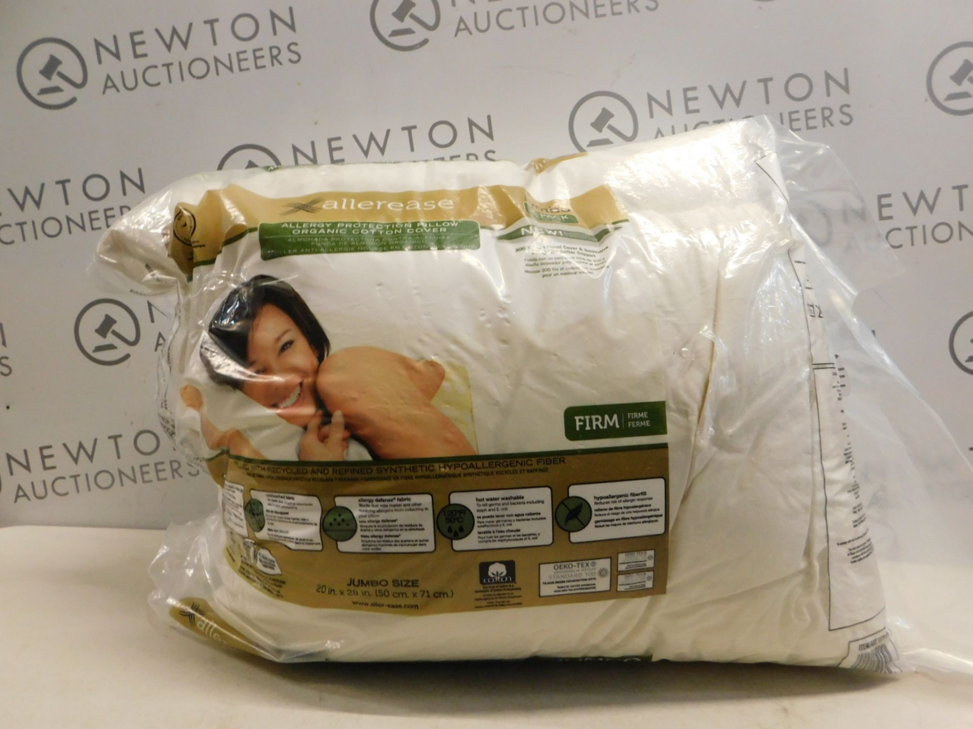 1 BAGGED 2PK ALLEREASE 100% ORGANIC COTTON PILLOWS RRP Â£49.99