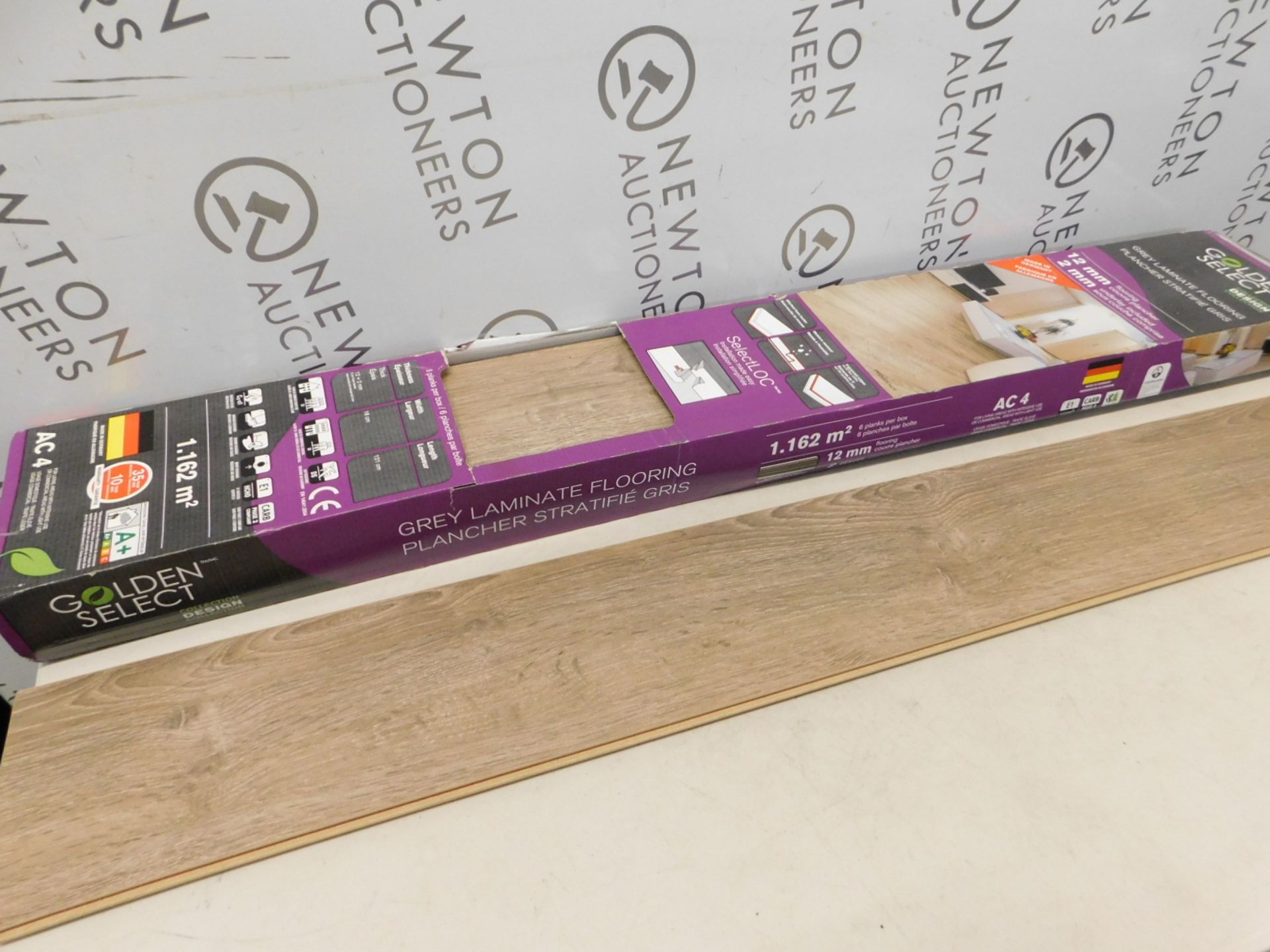 1 BOXED GOLDEN SELECT LAMINATE FLOORING IN PROVIDENCE GREY (COVERS APPROXIMATELY 1.162m2 PER BOX)