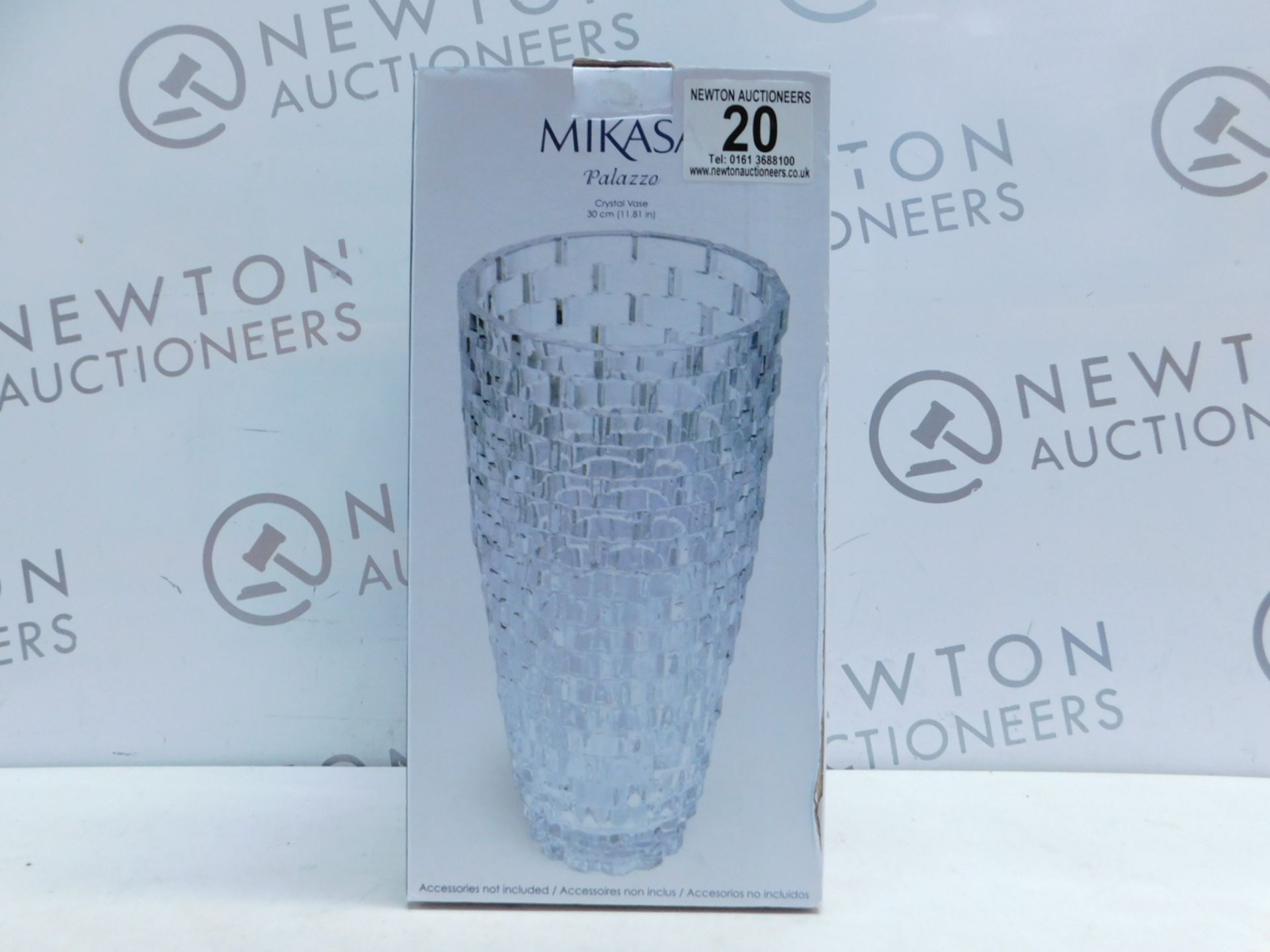 1 BOXED MIKASA PALAZZO 12-INCH (30CM) CRYSTAL VASE RRP Â£49.99