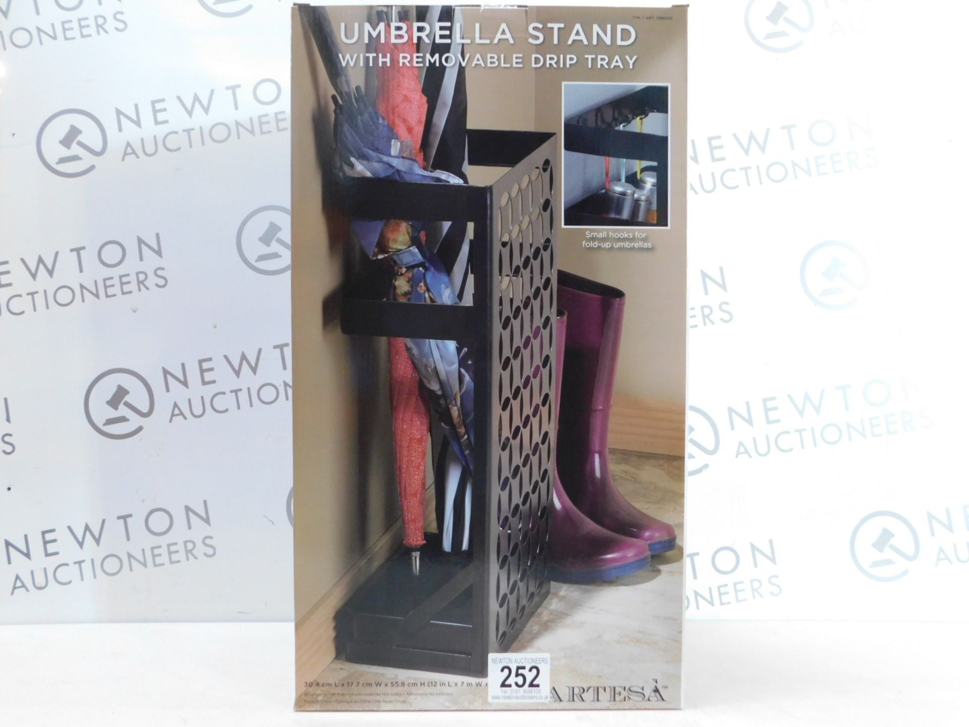 1 BRAND NEW BOXED ARTESA UMBRELLA STAND WITH REMOVABLE DRIP TRAY RRP Â£44.99