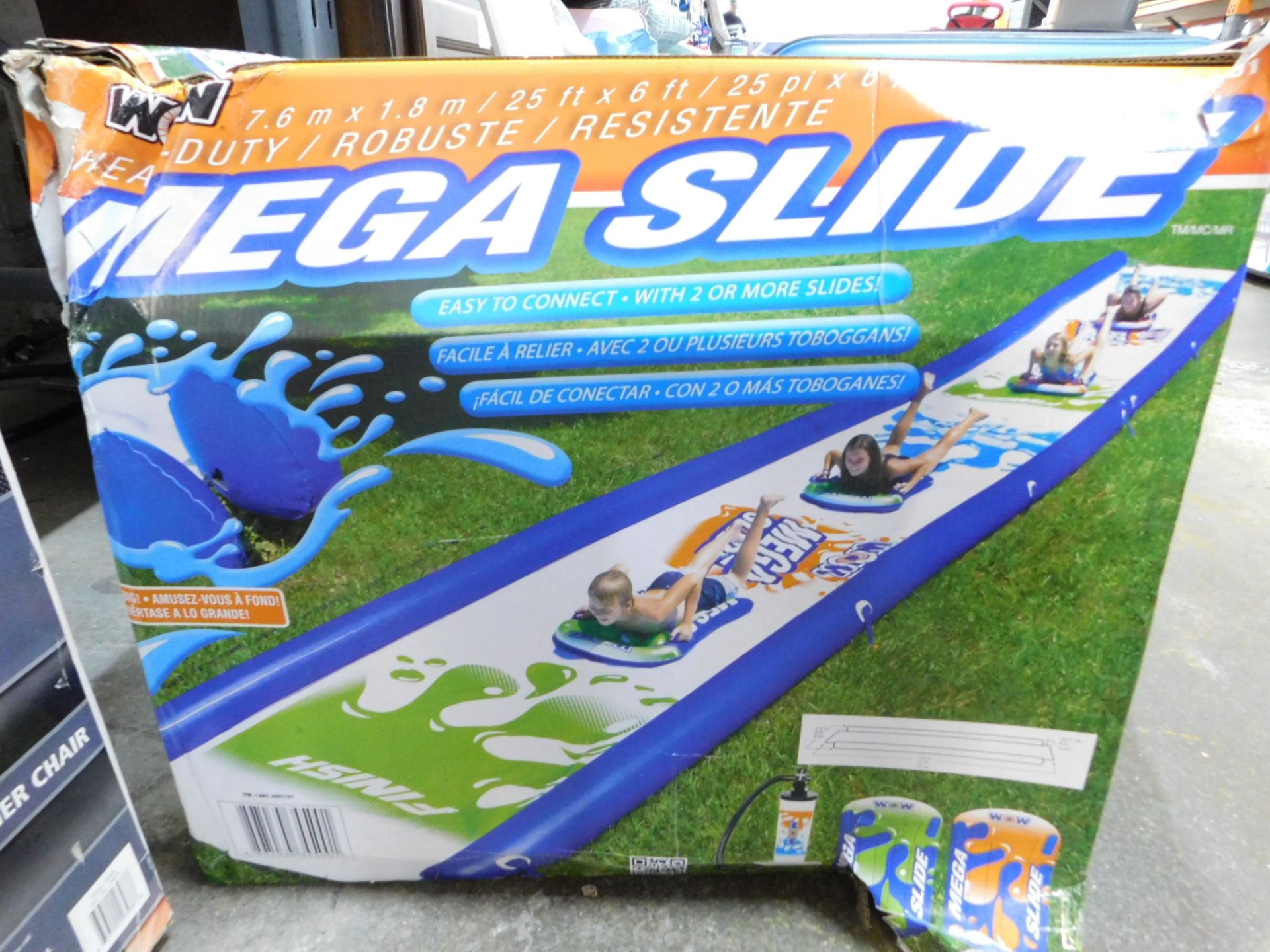1 BOXED WOW WATERSPORTS MEGA SLIDE (25FT X 6FT) RRP Â£164.99