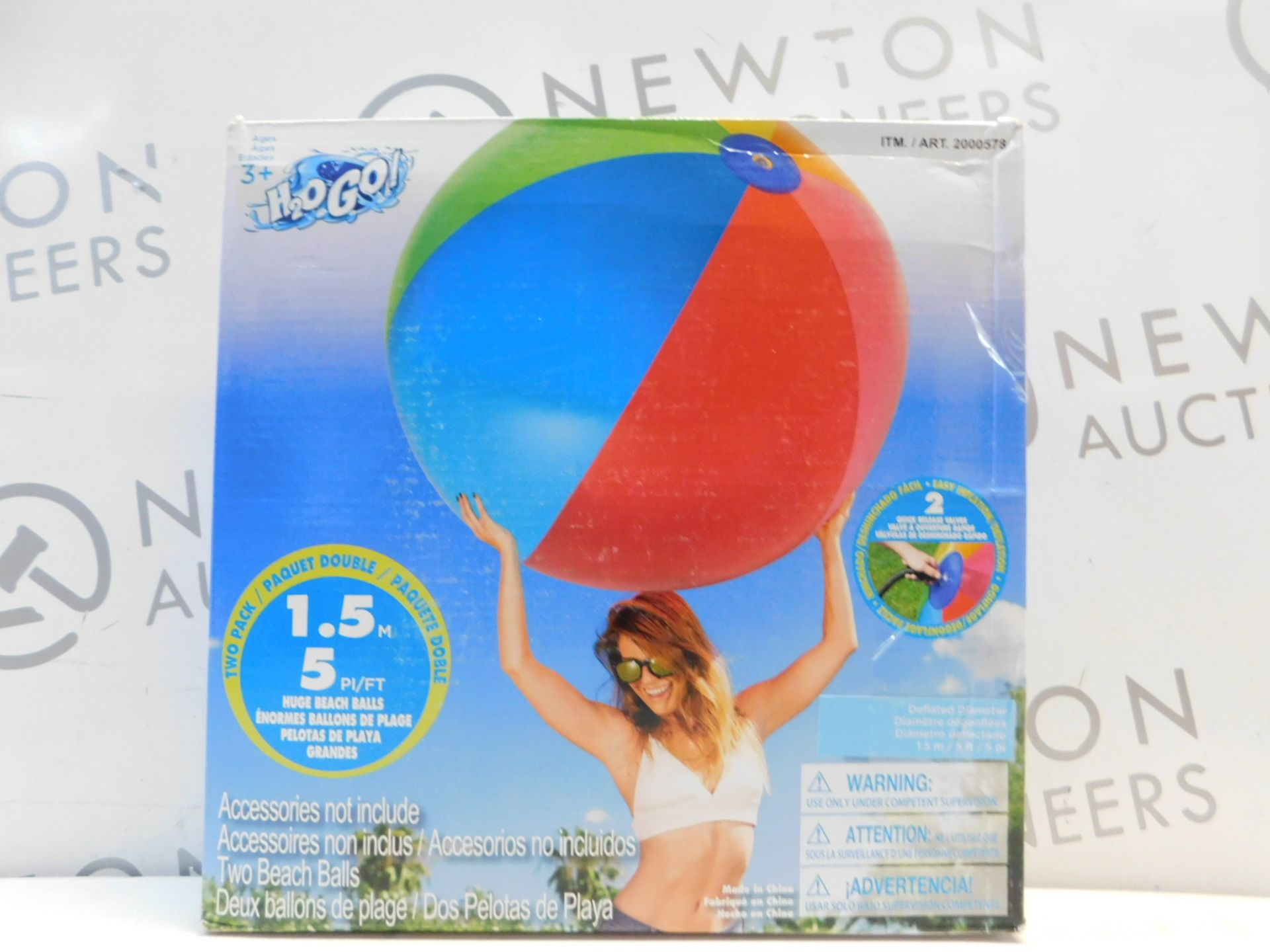 1 BRAND NEW BOXED SET OF 2 BESTWAY 60" H2O GO INFLATABLE BEACH BALLS RRP Â£19.99