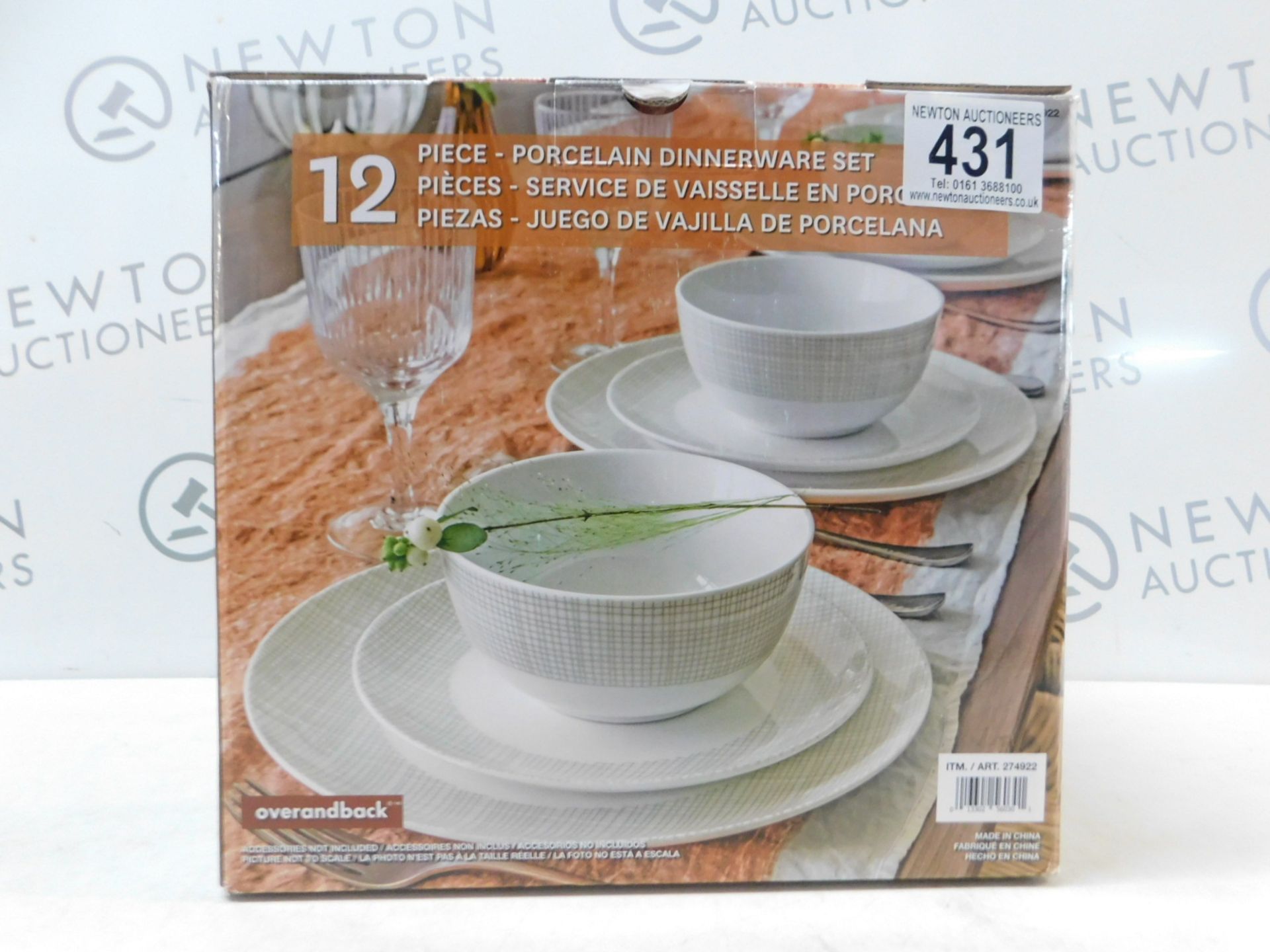 1 BOXED OVER AND BACK CROSSROADS EFFECT 12 PIECE (APPROX) PORCELAIN DINNERWARE SET RRP Â£49.99