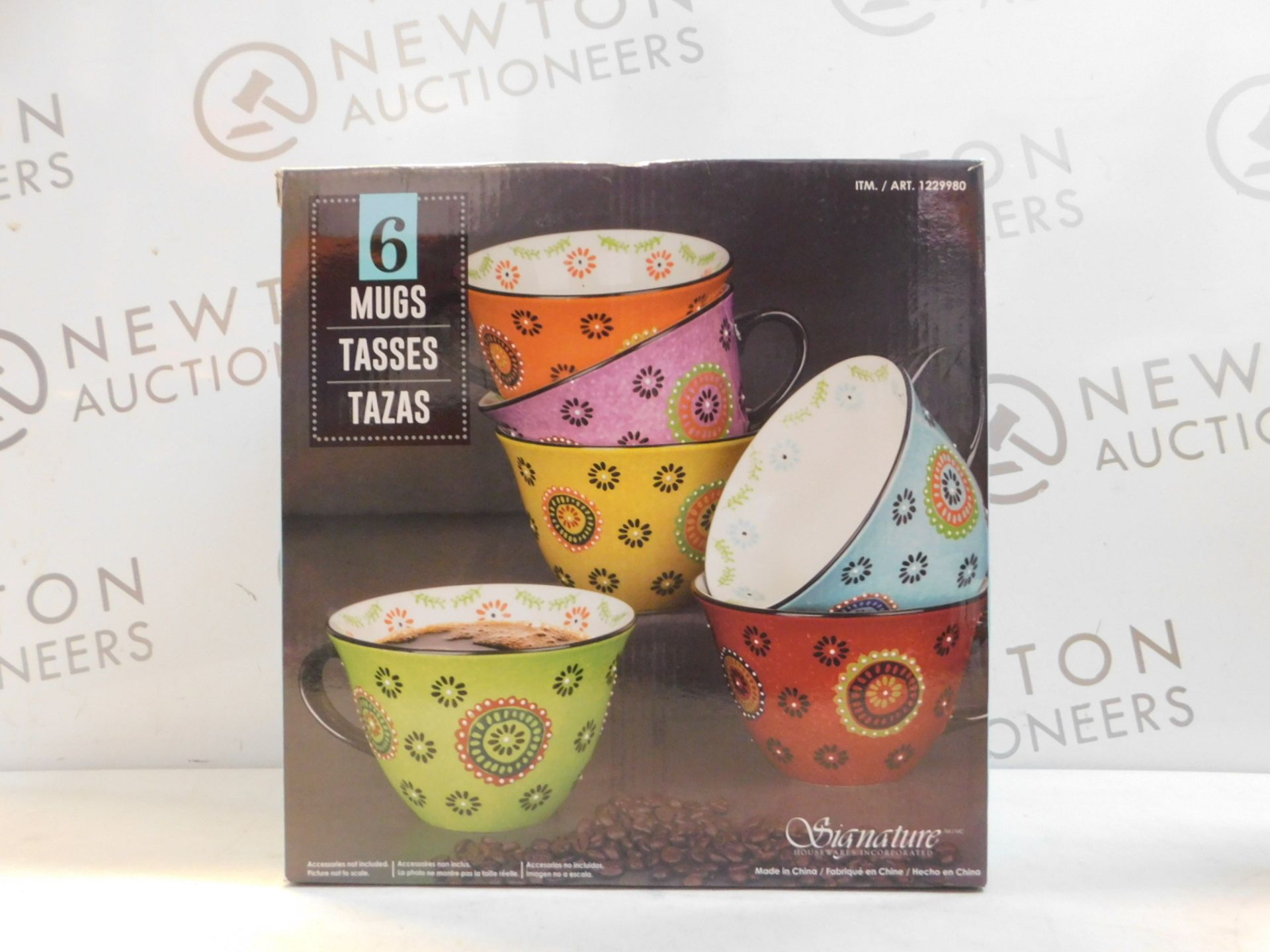 1 BOXED SIGNATURE 6 PIECE (APPROX) LARGE MULTI-COLOURED MUGS RRP Â£39.99