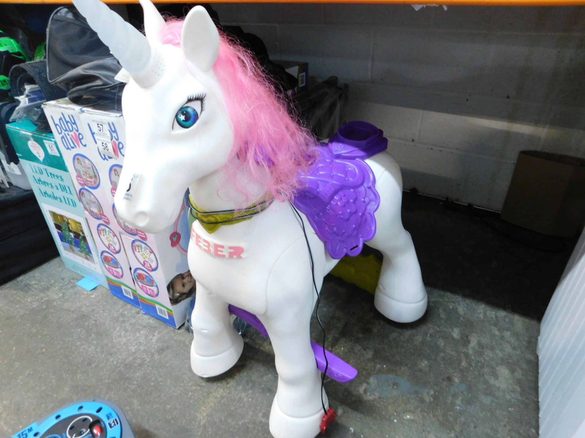 1 MY LOVELY UNICORN 12V POWERED RIDE ON BY FEBER RRP Â£229.99