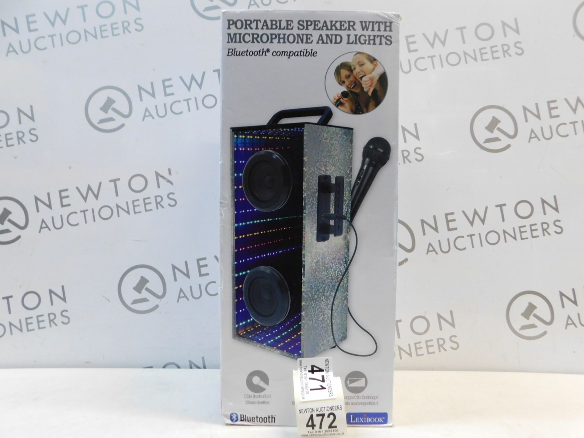 1 BOXED LEXIBOOK PORTABLE KARAOKE MIRRORED SPEAKER (BLUETOOTH COMPATIBLE) RRP Â£59.99