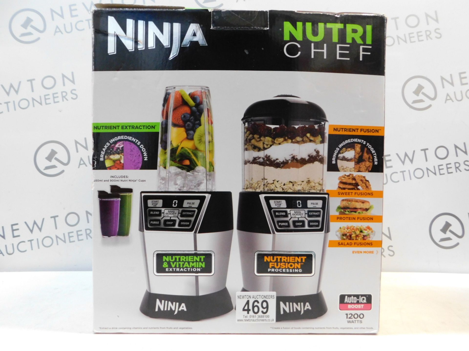 1 BOXED NUTRI NINJA NN100UK NUTRI CHEF AUTO IQ BLENDER & CHOPPER WITH ACCESSORIES RRP Â£129.99