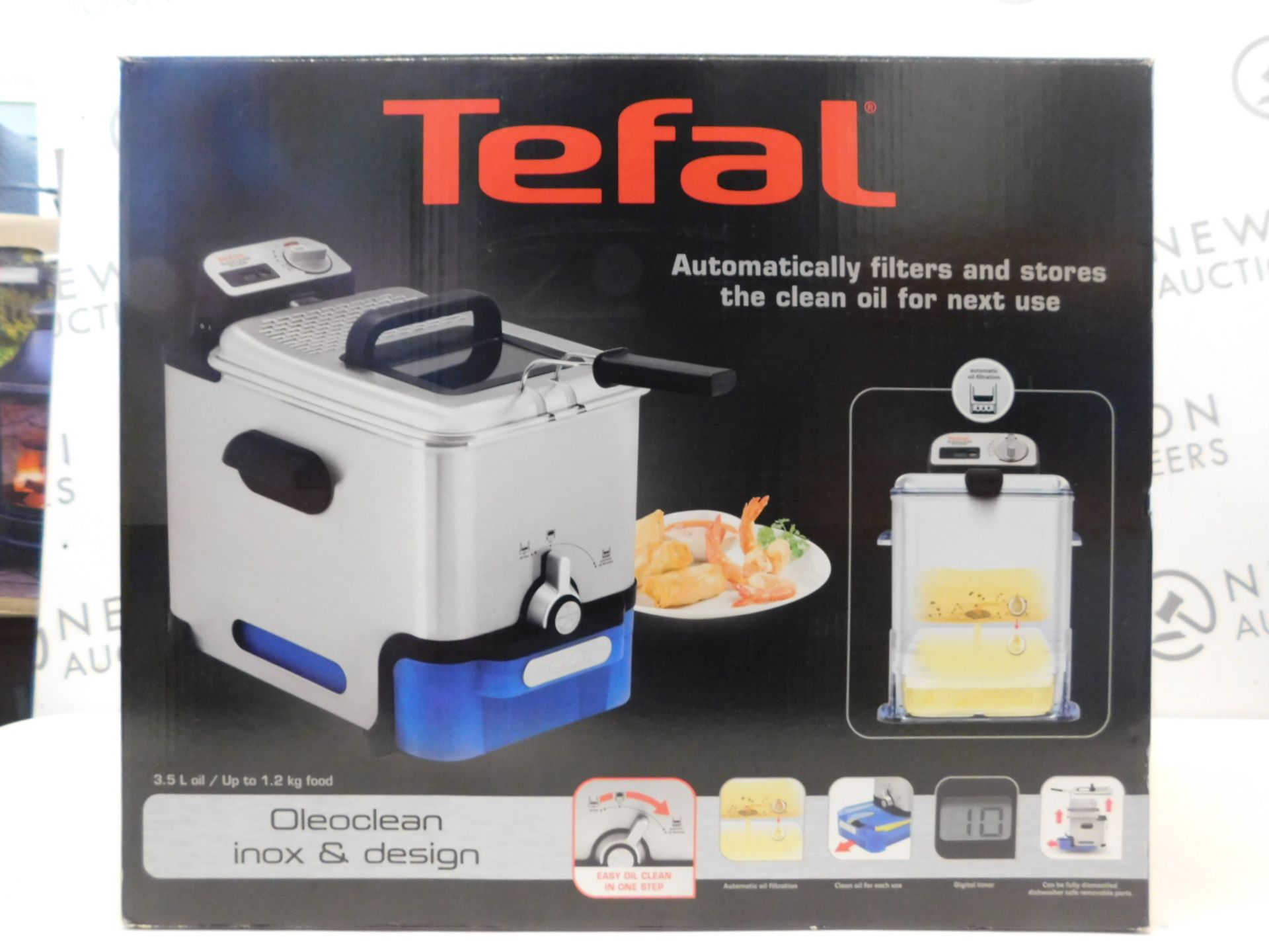 1 BOXED TEFAL FR8040 OLEOCLEAN PRO INOX & DESIGN DEEP FRYER RRP Â£129.99