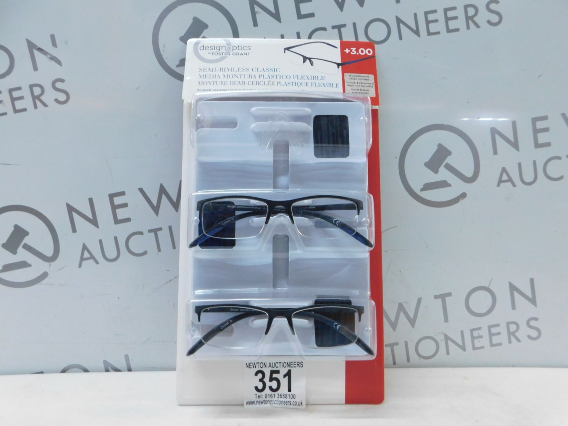 1 PACK OF DESIGN OPTICS READING GLASSES IN +3.00 STRENGTH RRP Â£19.99