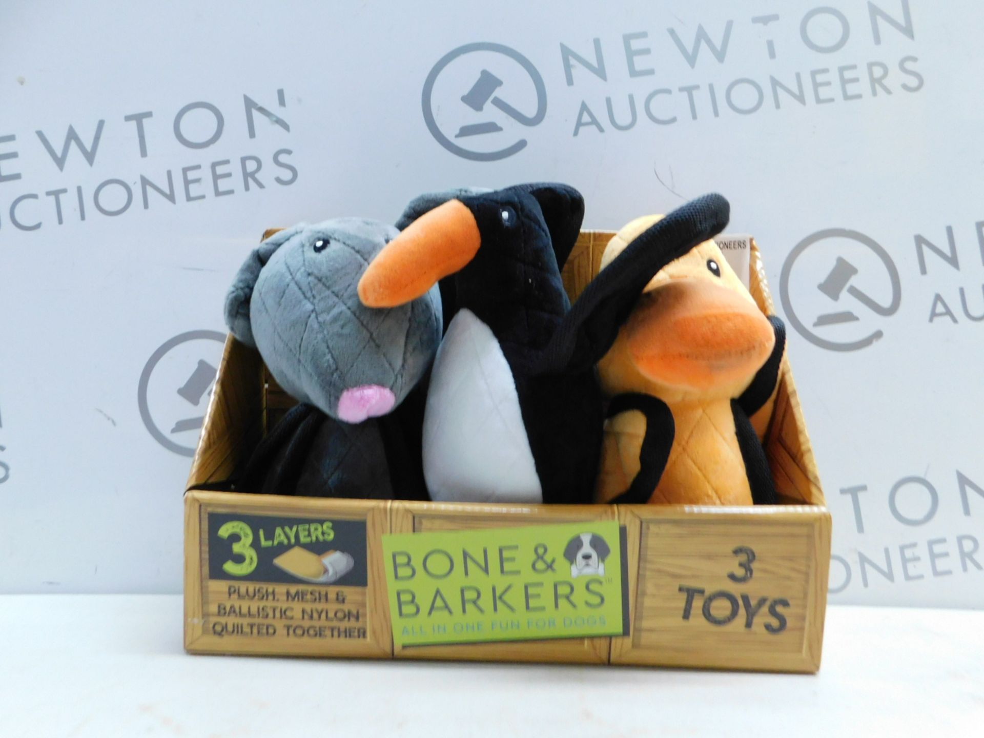 1 PACK OF 3 BONE & BARKERS DOG TOYS RRP Â£24.99