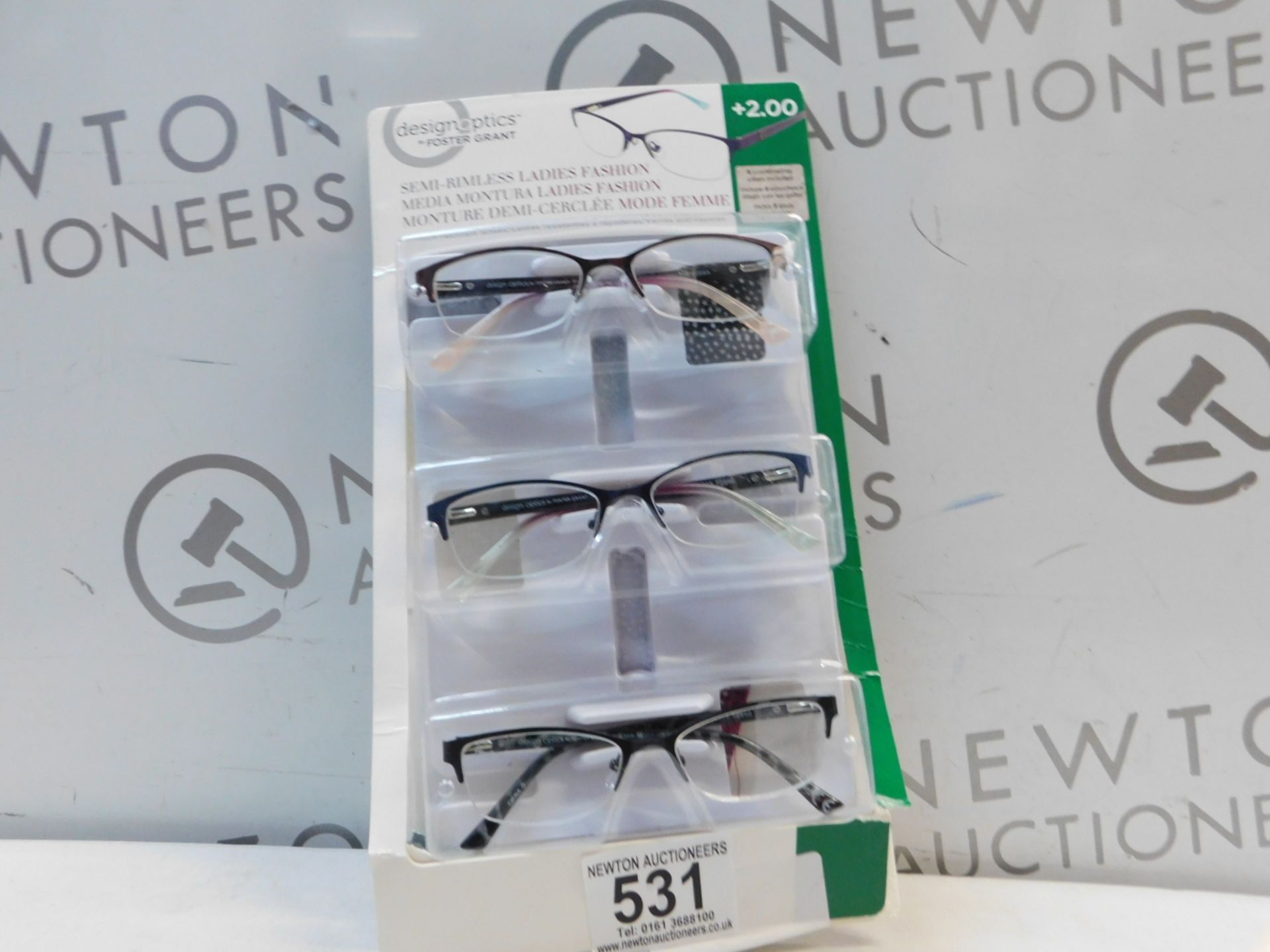 1 PACK OF DESIGN OPTICS READING GLASSES IN +2.00 STRENGTH RRP Â£19.99