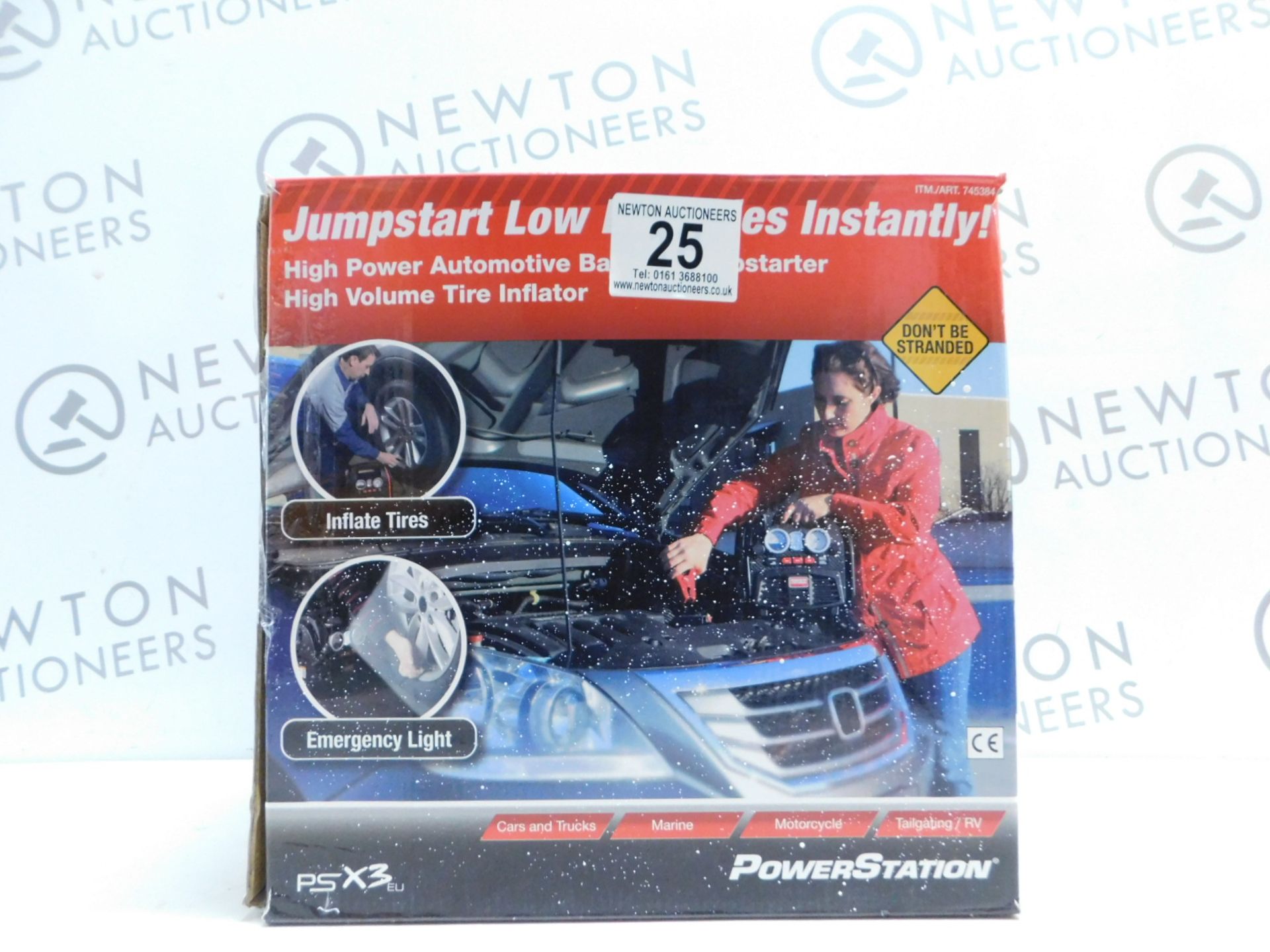 1 BOXED POWERSTATION PSX3 BATTERY JUMPSTARTER WITH BUILT IN LIGHT AND COMPRESSOR RRP Â£159