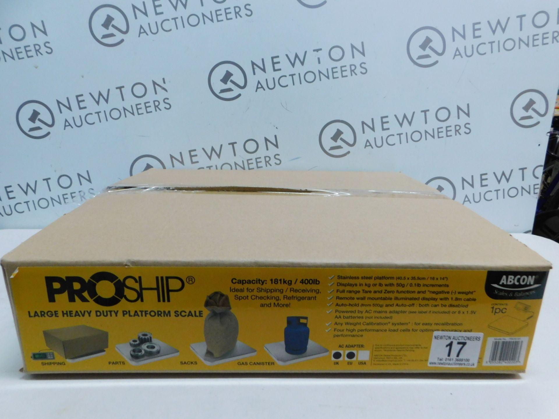 1 BOXED ABCON PROSHIP LARGE HEAVY DUTY ELECTRONIC SCALE (181KG/ 400LBS CAPACITY) RRP Â£129.99