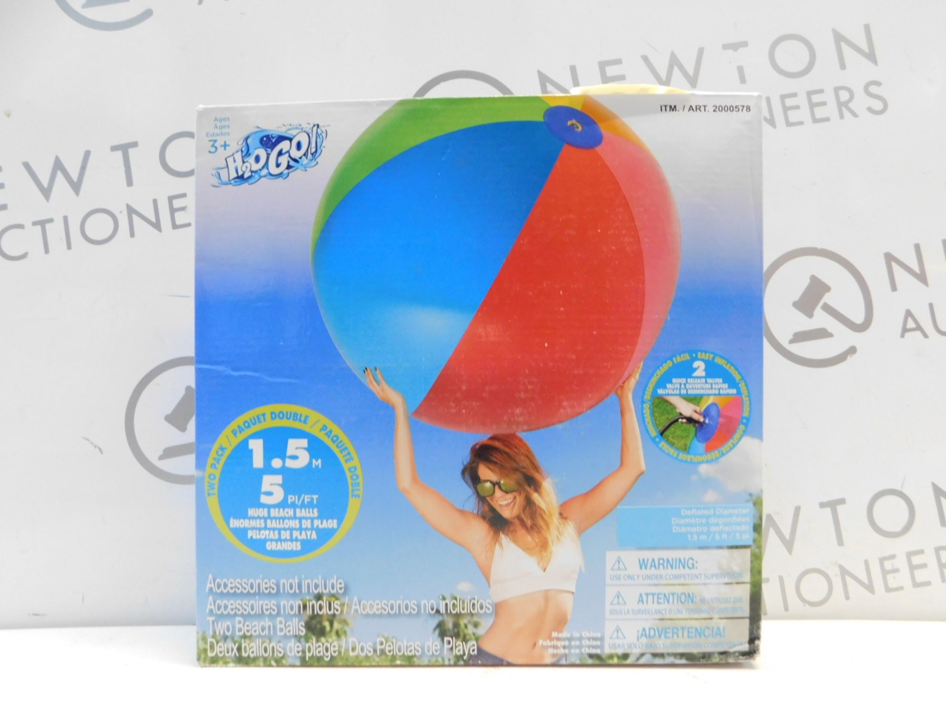 1 BRAND NEW BOXED SET OF 2 BESTWAY 60" H2O GO INFLATABLE BEACH BALLS RRP Â£19.99