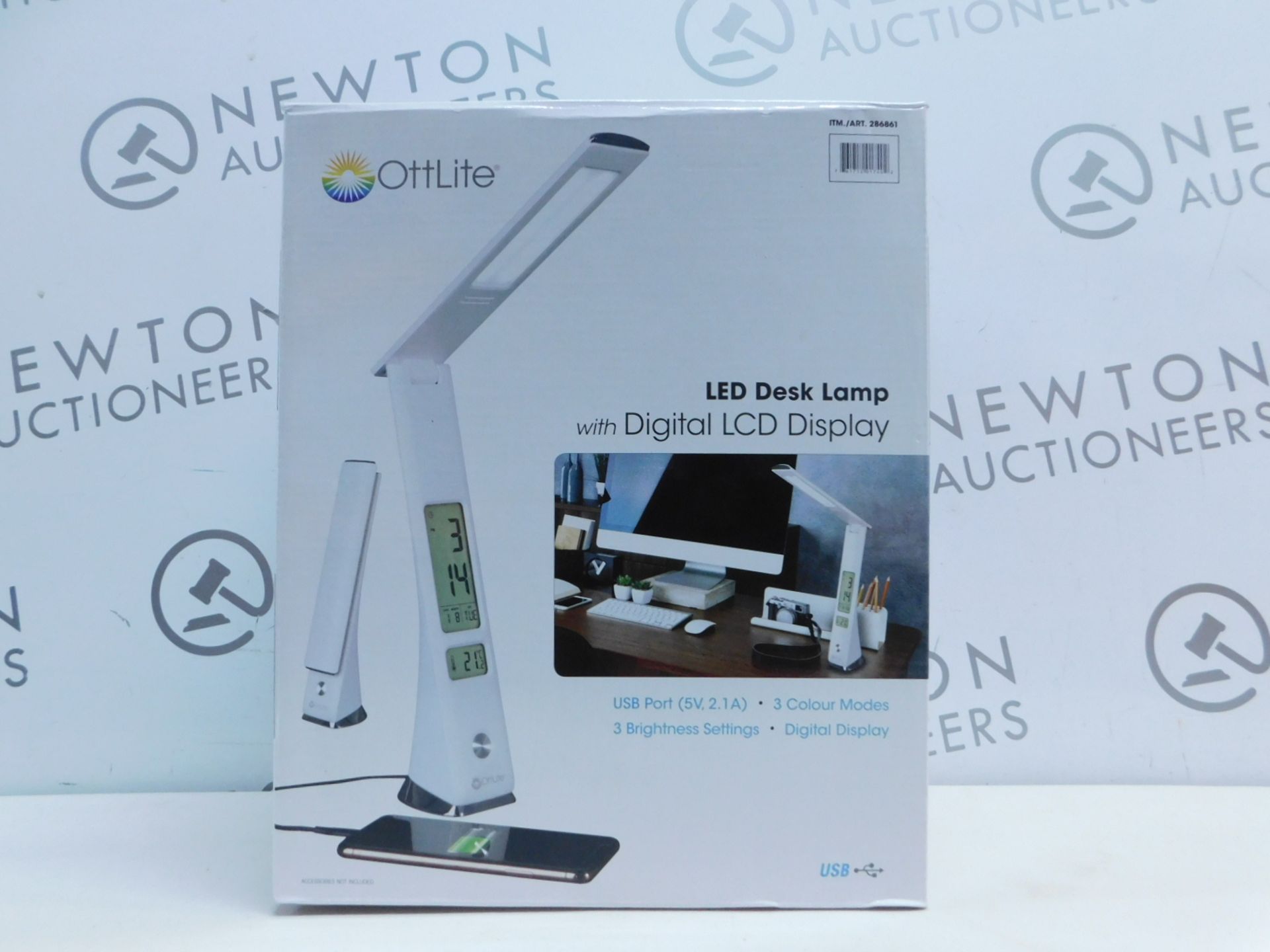 1 BOXED OTTLITE LED DESK LAMP WITH DIGITAL LCD DISPLAY RRP Â£49.99