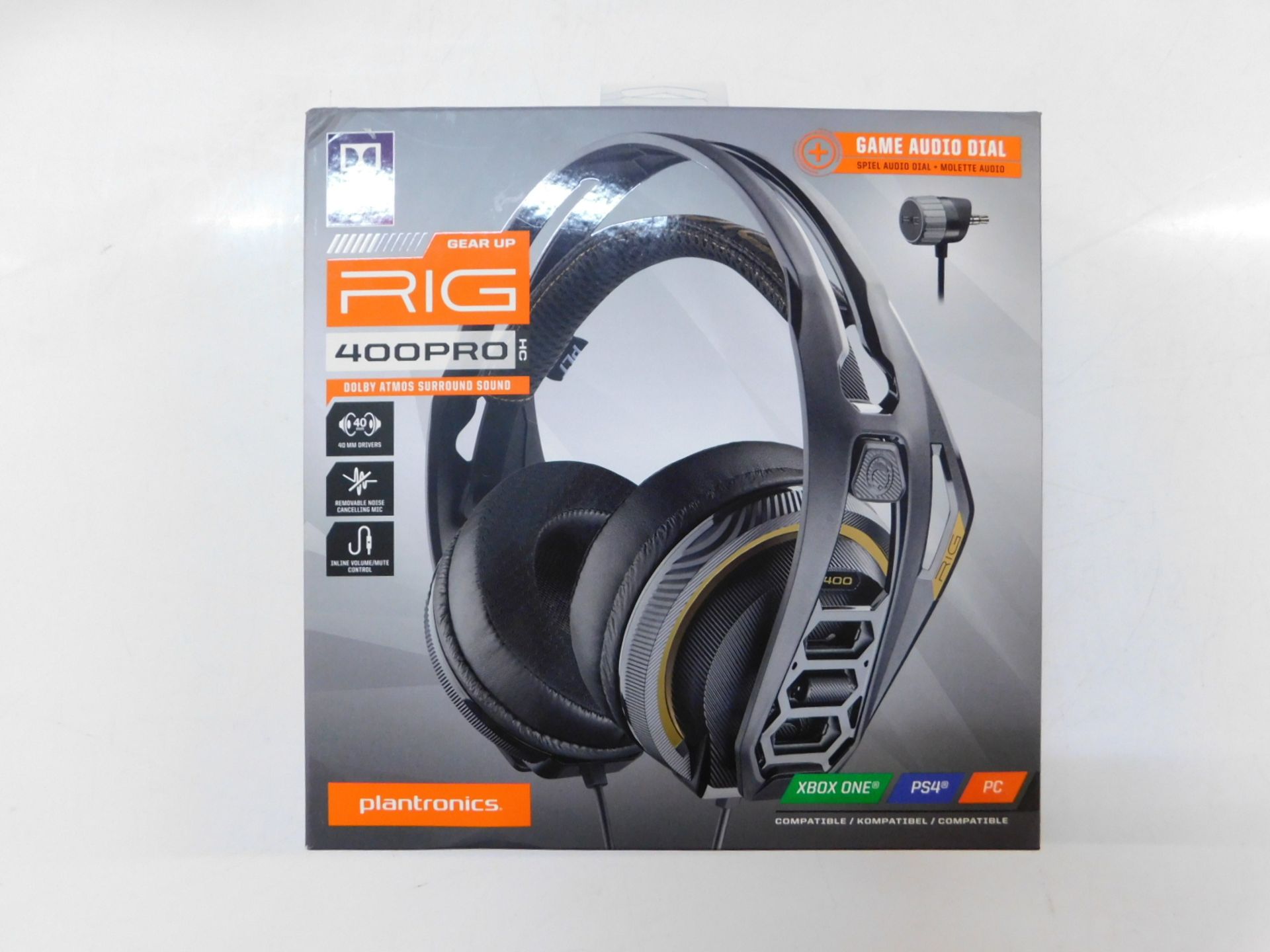 1 BOXED PLANTRONICS RIG 400HC HEADPHONES RRP Â£64.99