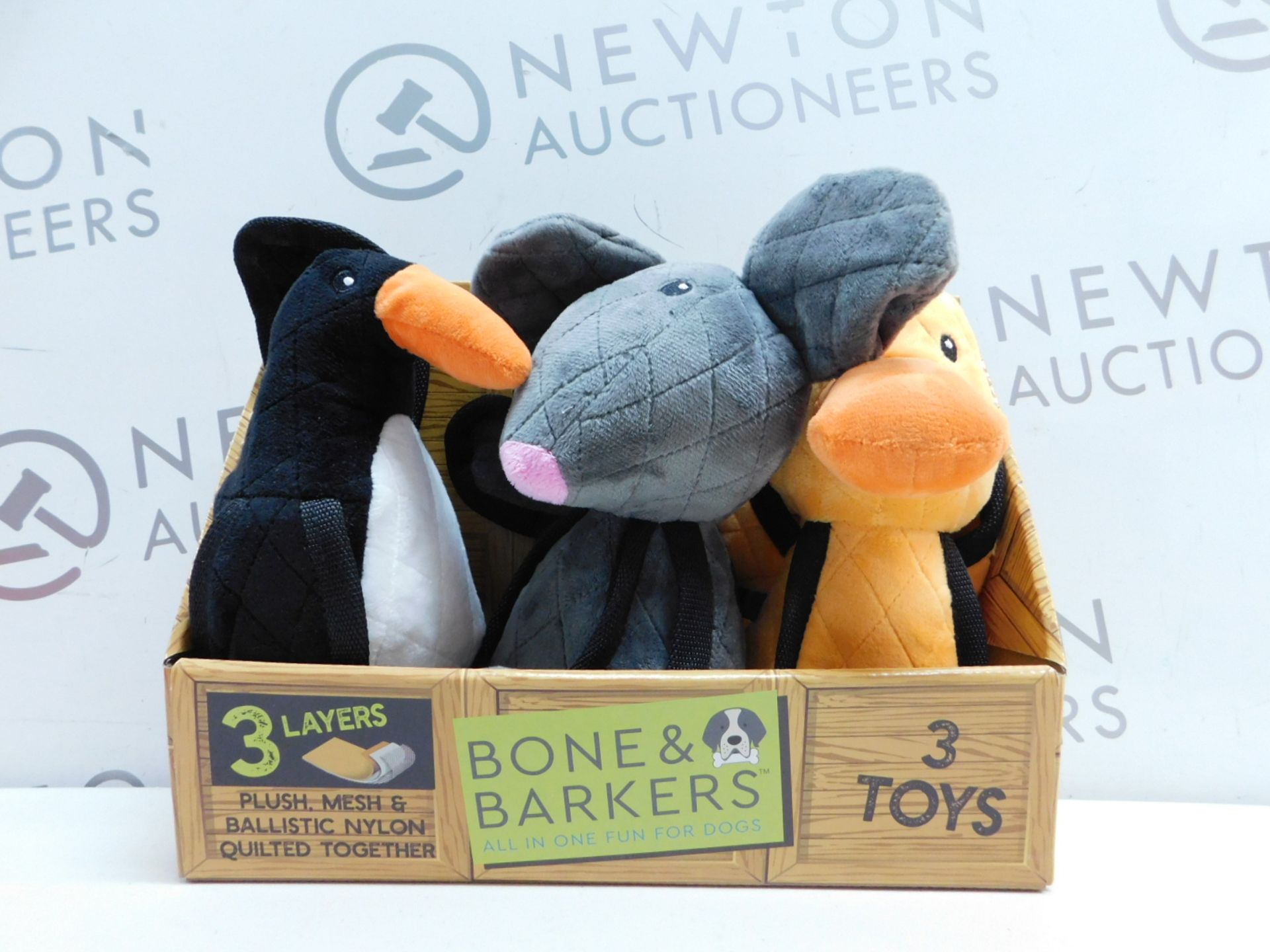 1 PACK OF 3 BONE & BARKERS DOG TOYS RRP Â£24.99