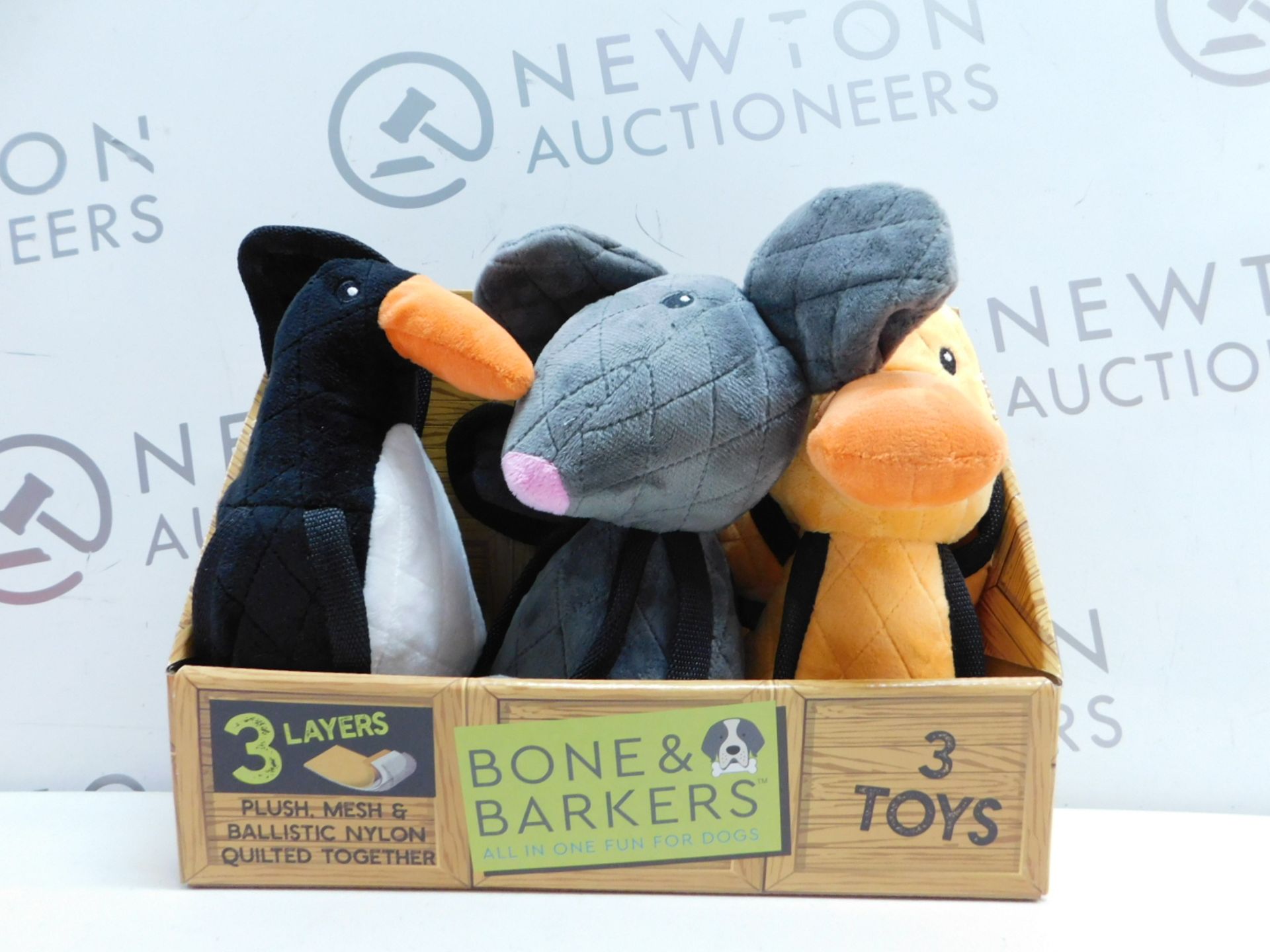 1 PACK OF 3 BONE & BARKERS DOG TOYS RRP Â£24.99